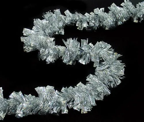 12' Shiny Holographic Silver Boa Christmas Tinsel Garland - Unlit