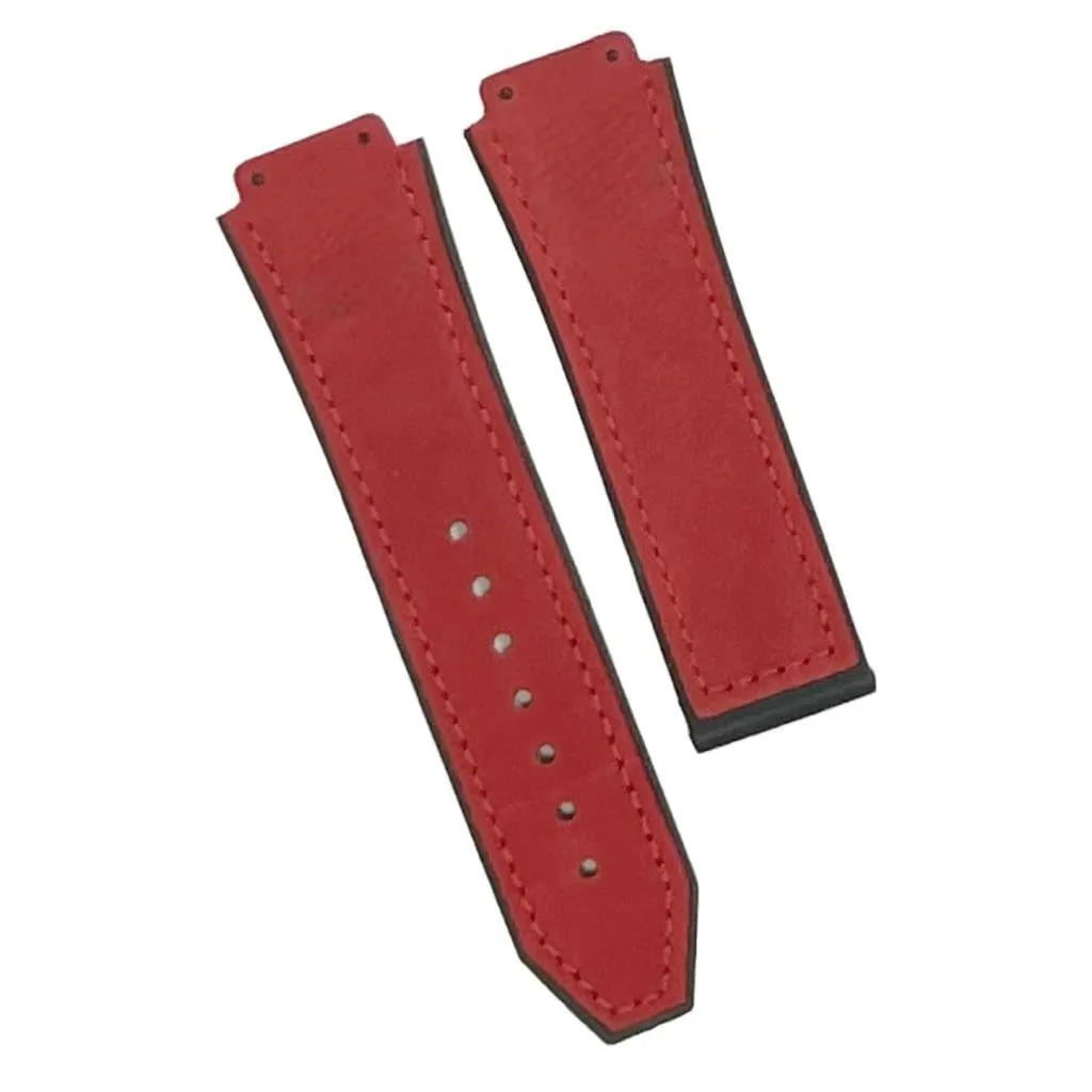 19X22MM MULTICOLORS PLAIN MATTE SUEDE LEATHER RUBBER WATCH BAND  FITS FOR HUBLOT