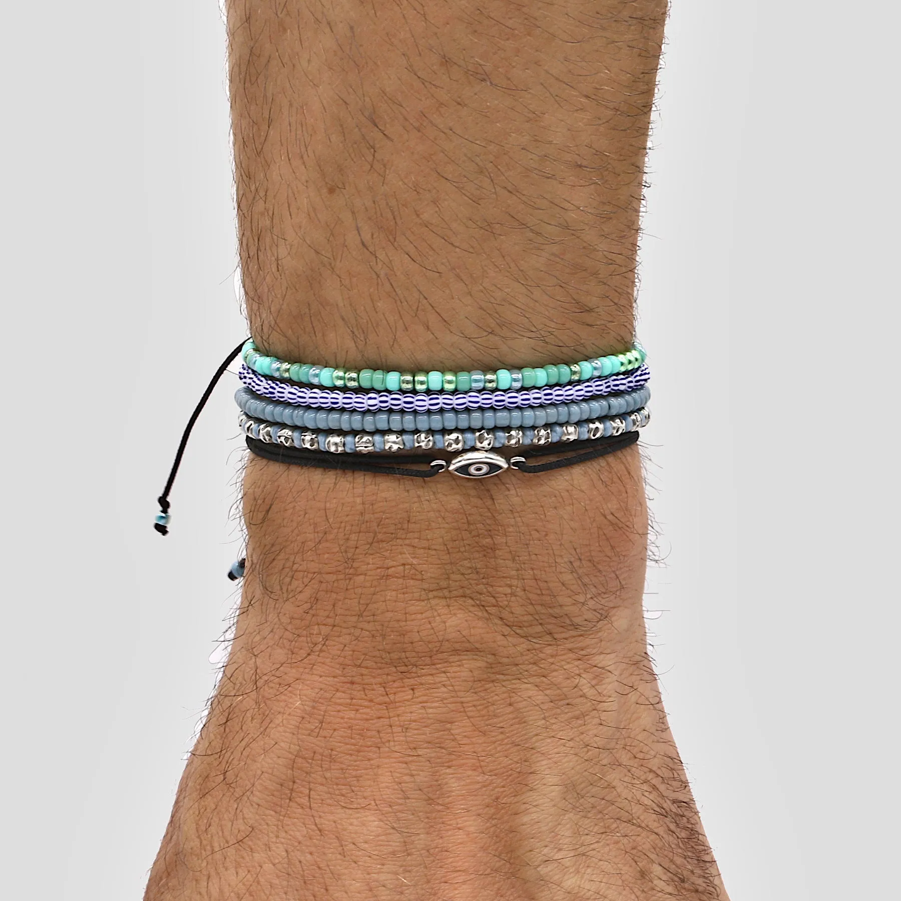 2mm Glass Beads Adjustable Bracelet (Multicolors)