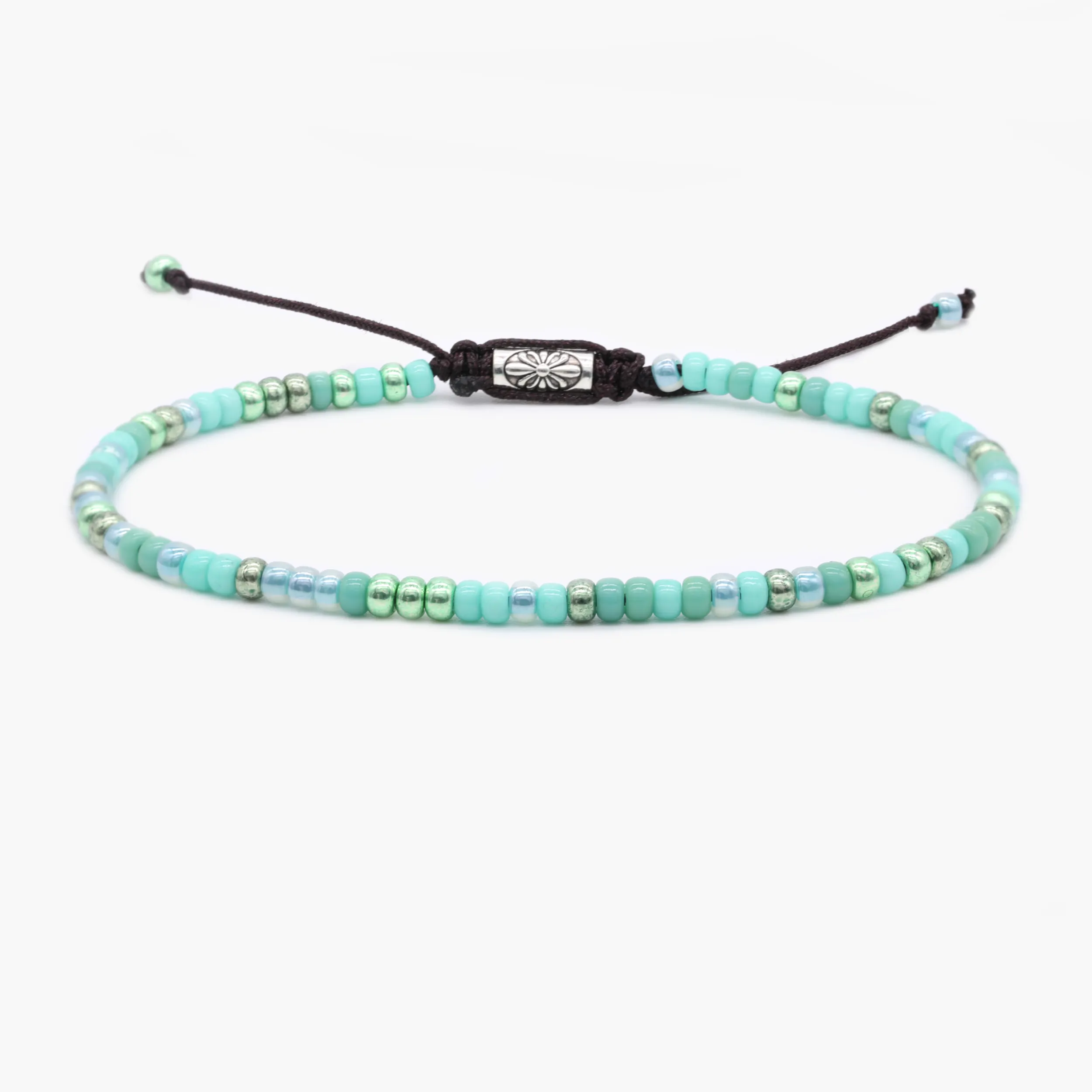 2mm Glass Beads Adjustable Bracelet (Multicolors)