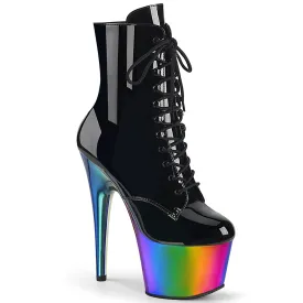 ADORE-1020RC Pleaser Shoes Rainbow Platform Stripper Boots