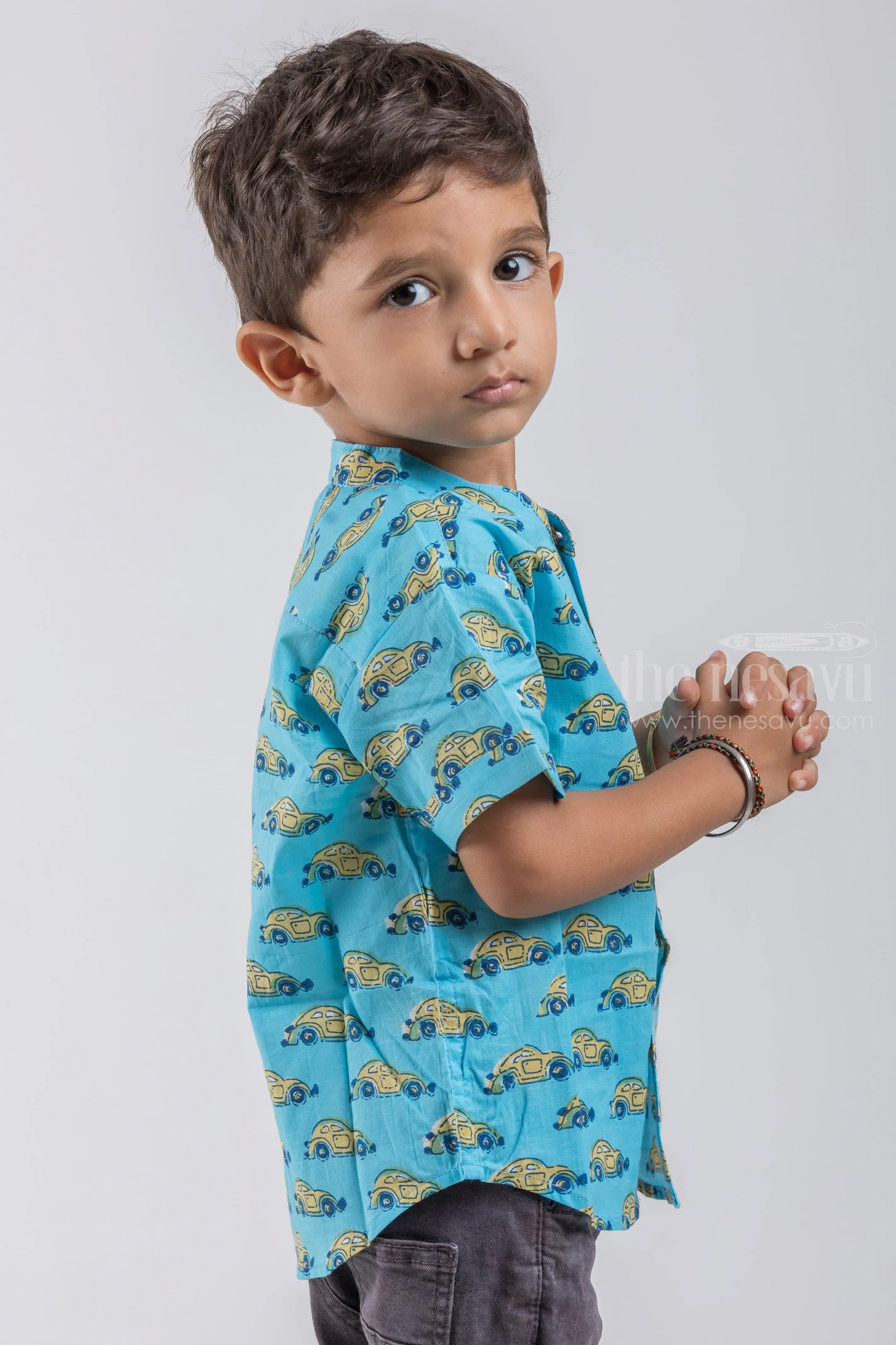 AFE. Boys Vintage Car Print Cotton Casual Shirt | Nesavu | Cool & Comfortable Everyday Style