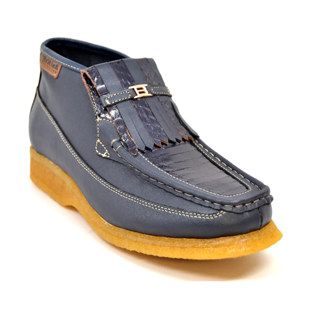 Apollo 2 Leather & Snake Skin Combo - Stylish and Comfortable British Collection Shoe