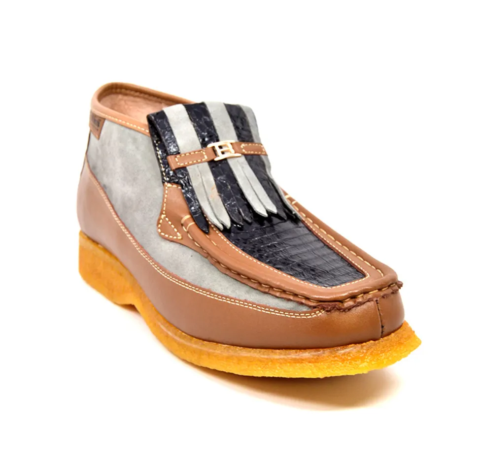 Apollo 2 Leather & Snake Skin Combo - Stylish and Comfortable British Collection Shoe