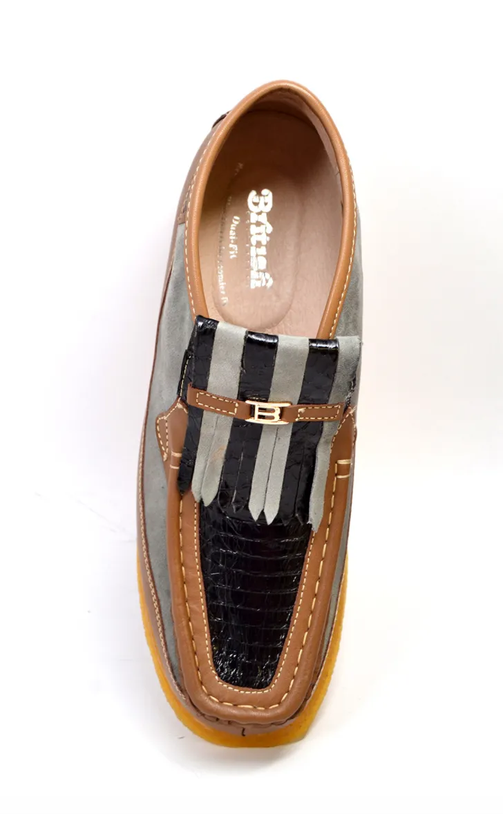 Apollo 2 Leather & Snake Skin Combo - Stylish and Comfortable British Collection Shoe