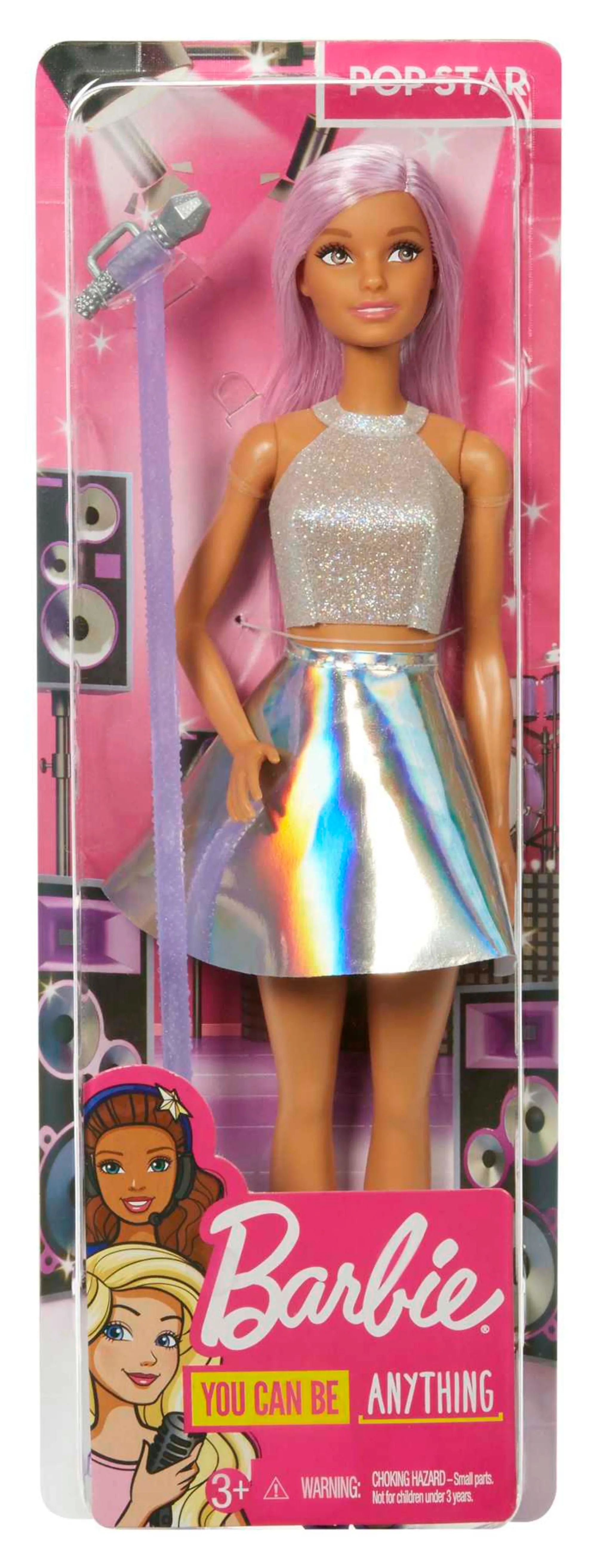 Barbie Careers Pop Star Doll, Long Pink Hair With Iridescent Skirt