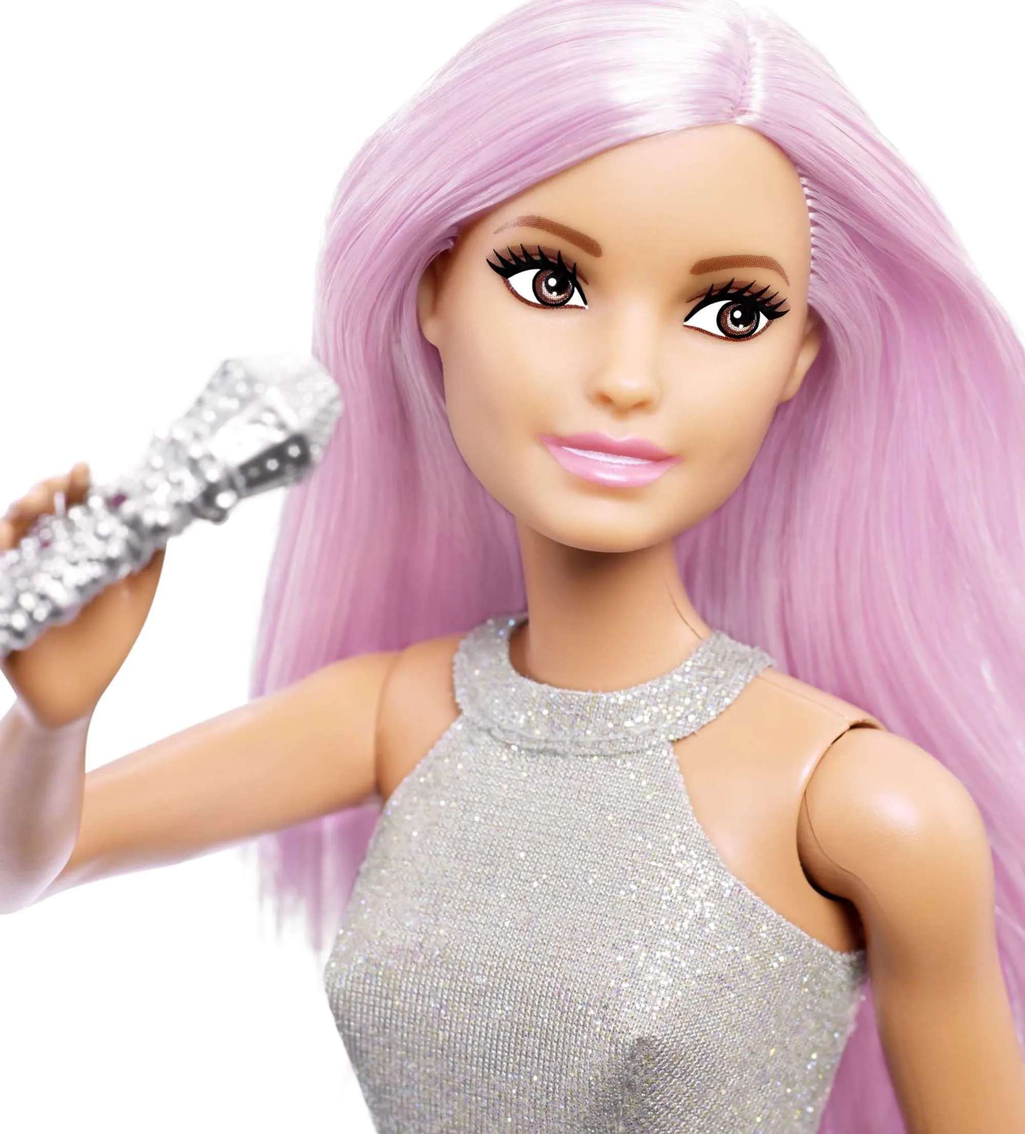 Barbie Careers Pop Star Doll, Long Pink Hair With Iridescent Skirt