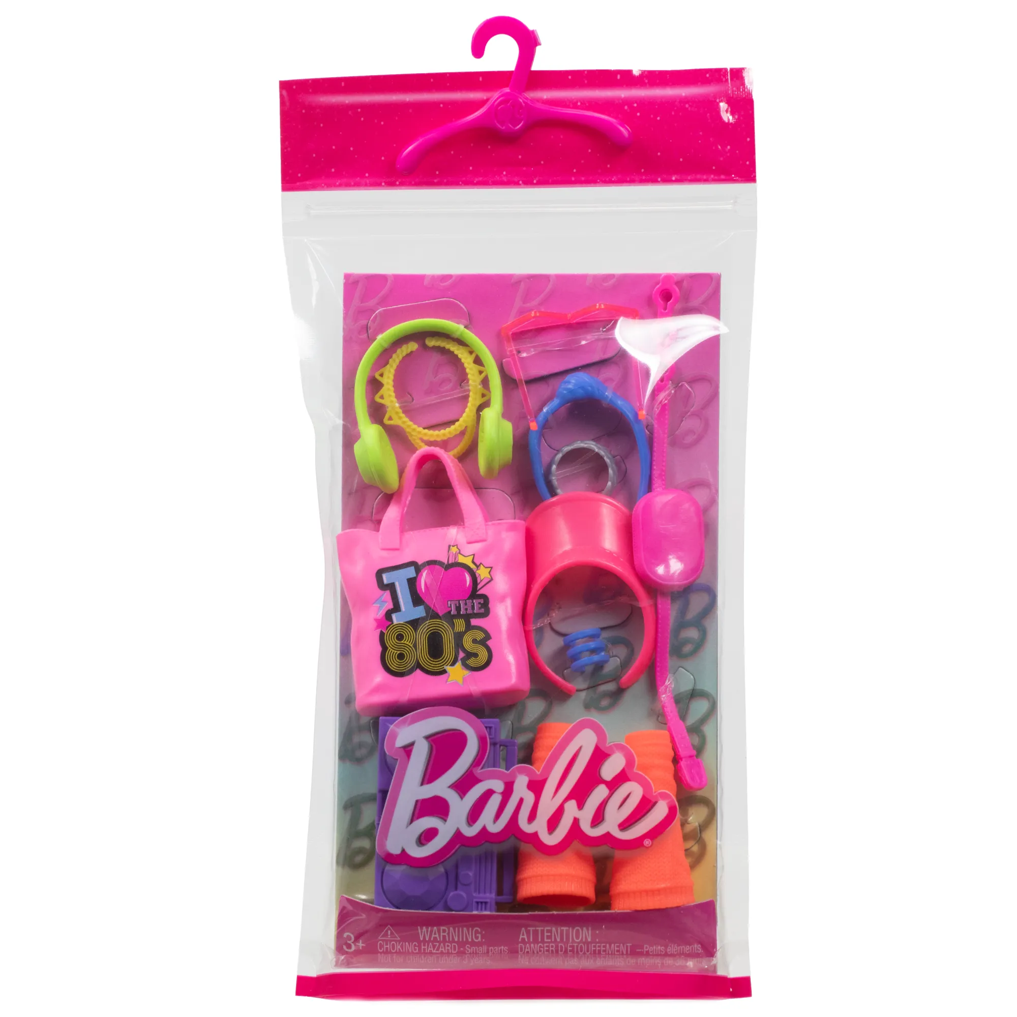 Barbie Doll Accessories With 1980s Retro Theme, Neon Styling Pieces, Stereo & Headphones