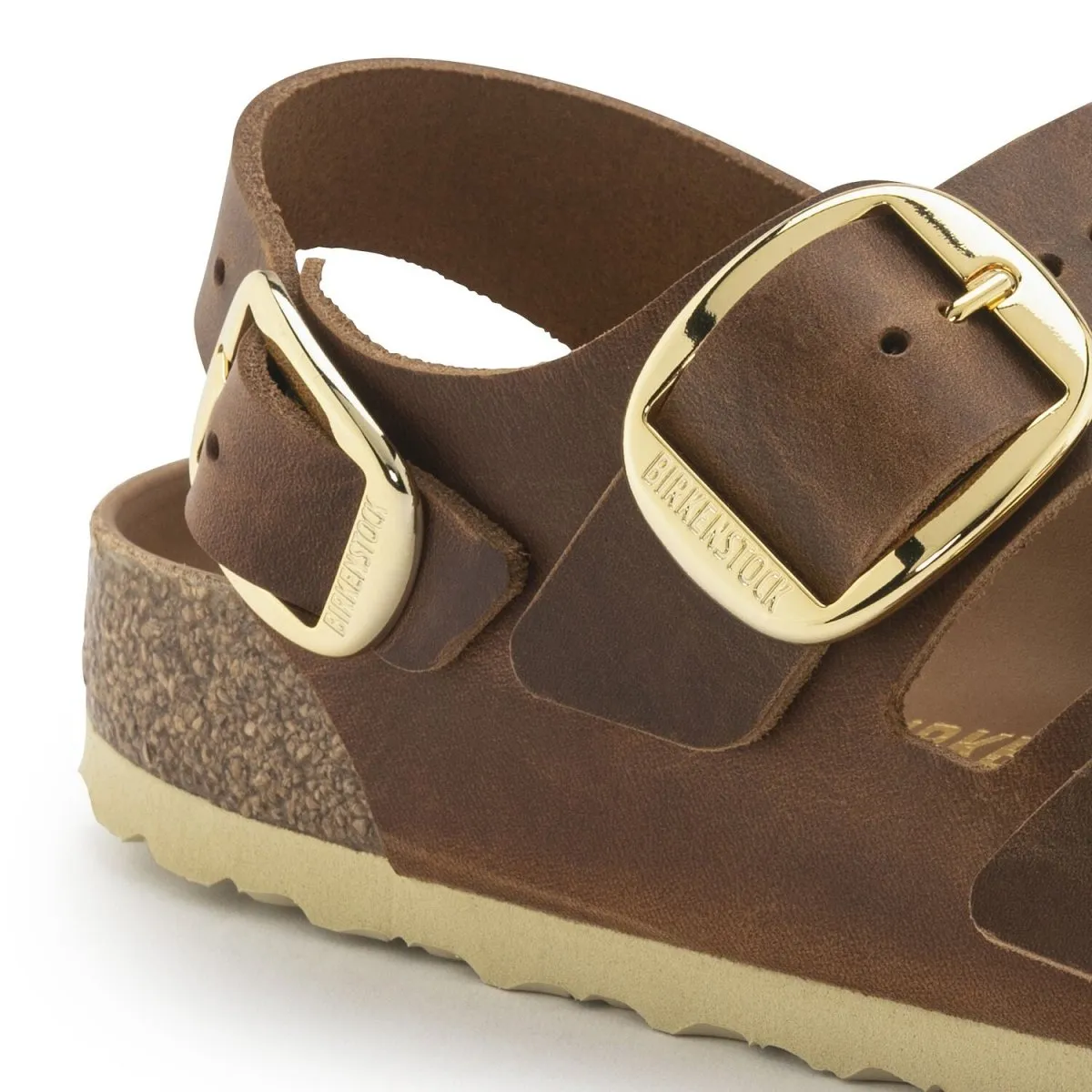 Birkenstock Women's Milano Big Buckle Cognac Oiled Leather