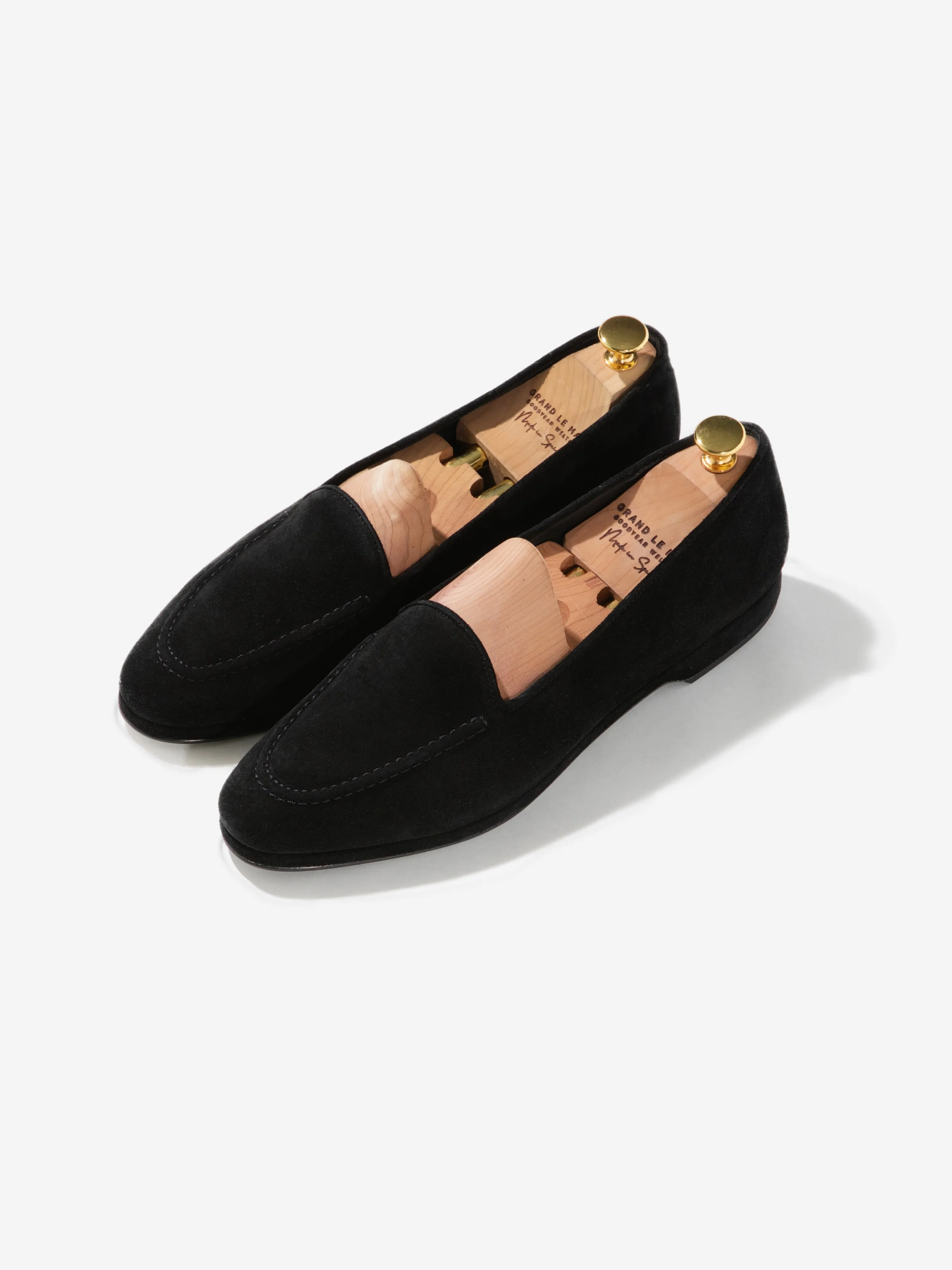 Black Suede Belgian Loafers