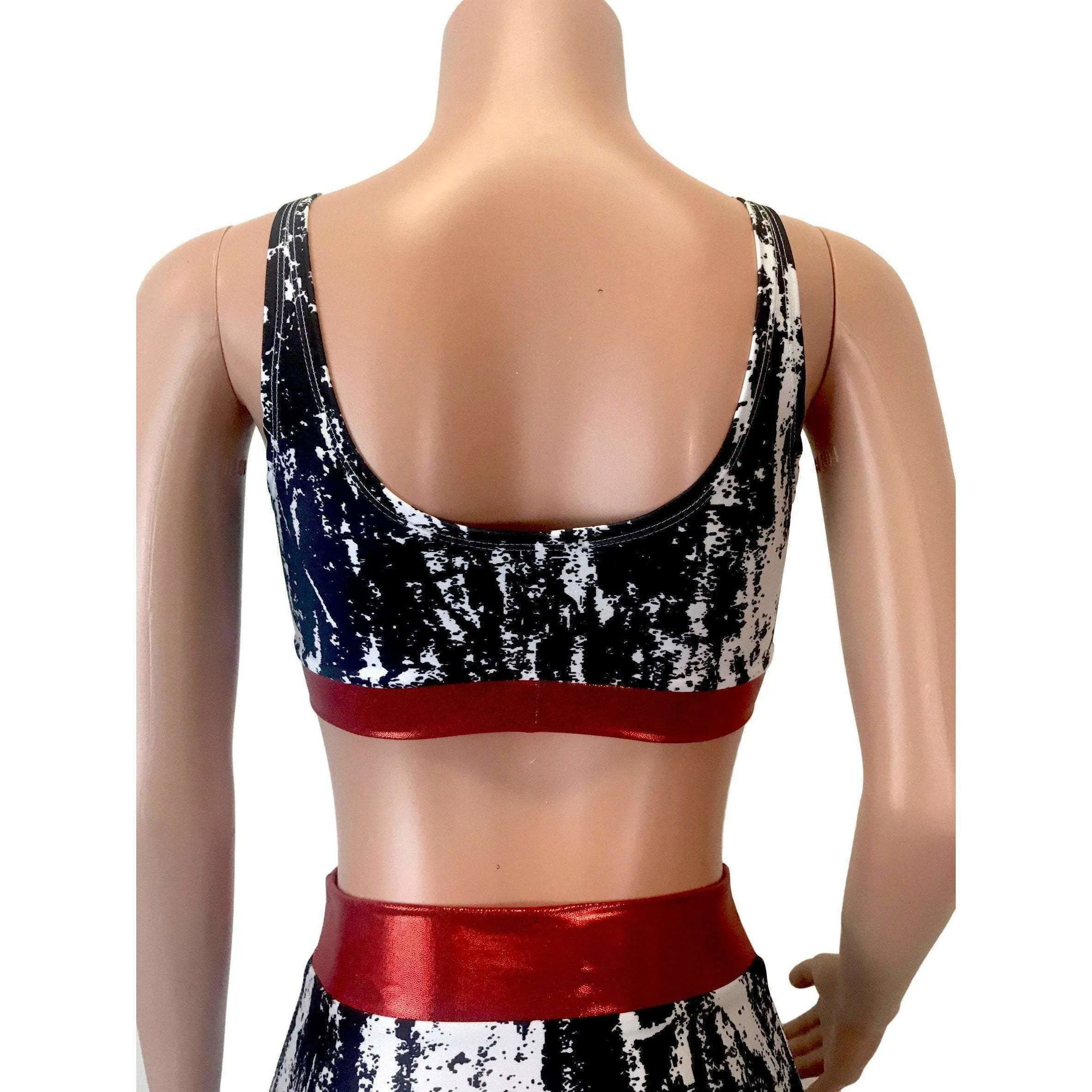 Black, White, & Red Spandex Bralette