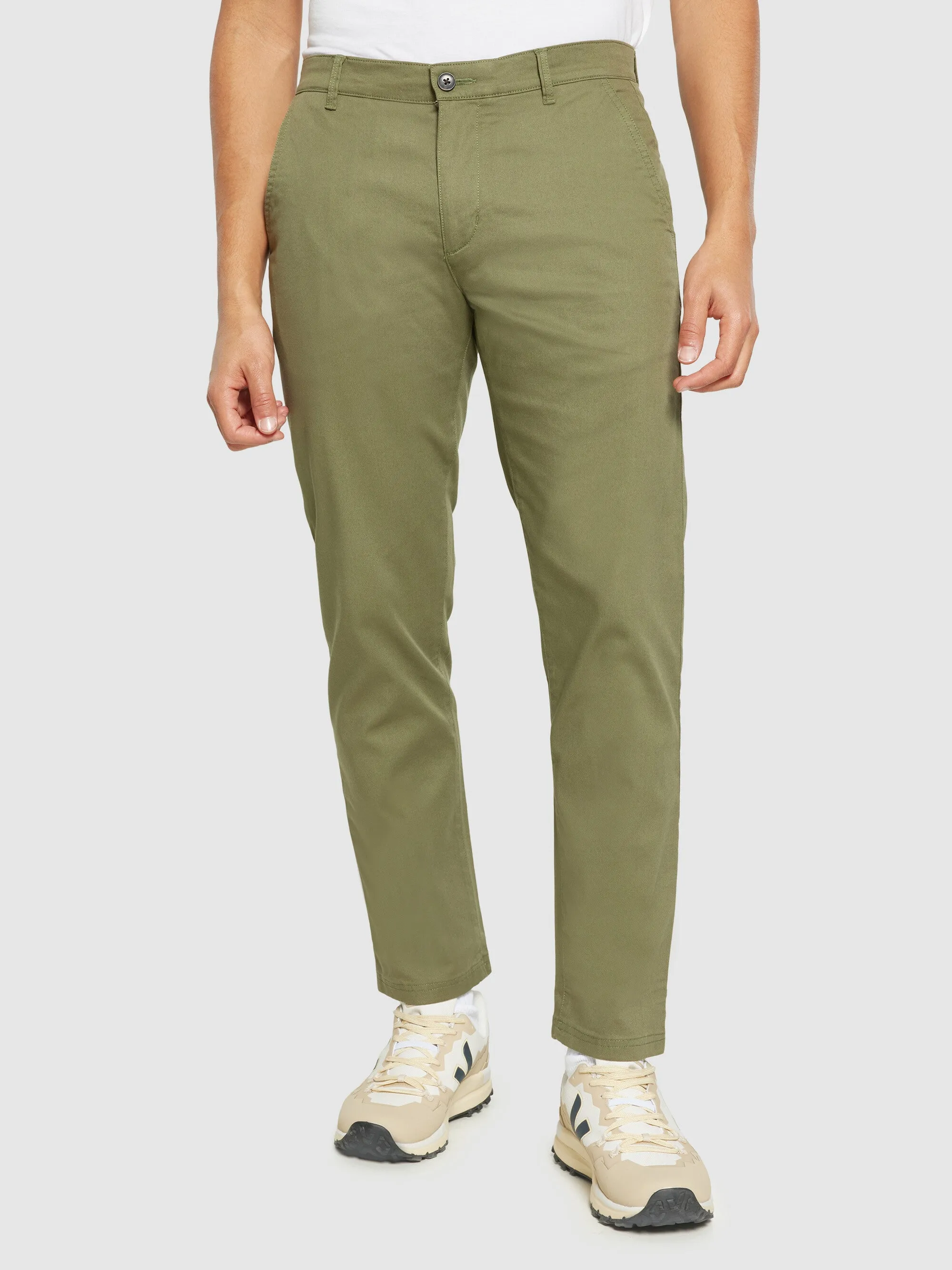 CHUCK regular canvas pants - GOTS/Vegan - Burned Olive