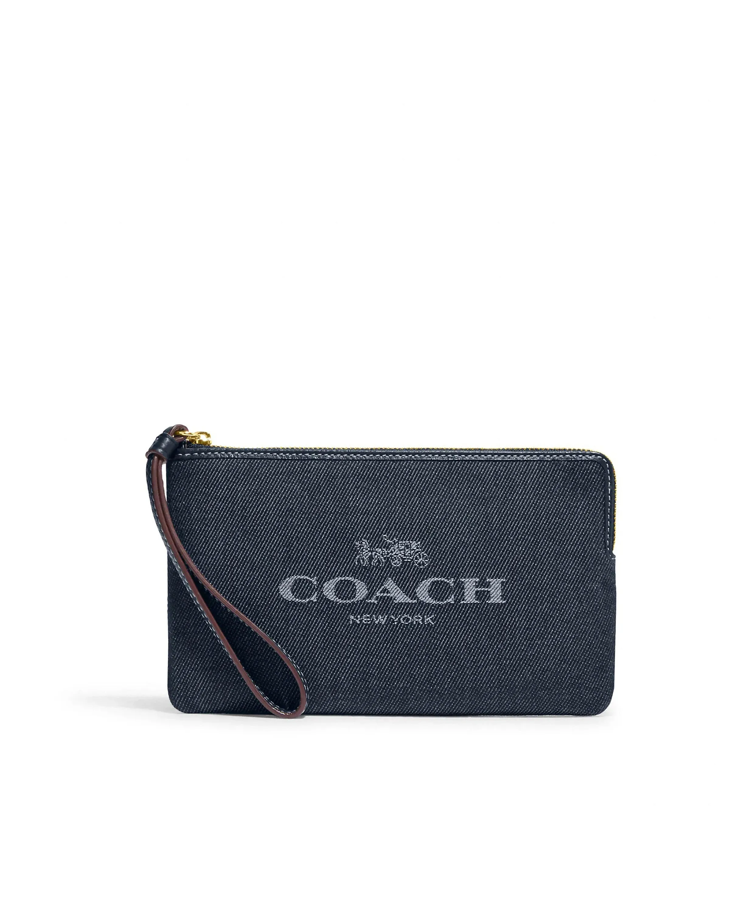 Coach Women's Denim Large Corner Zip With Coach