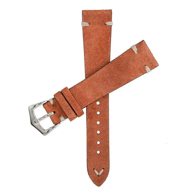 Cognac Suede Vintage Leather Watch Strap