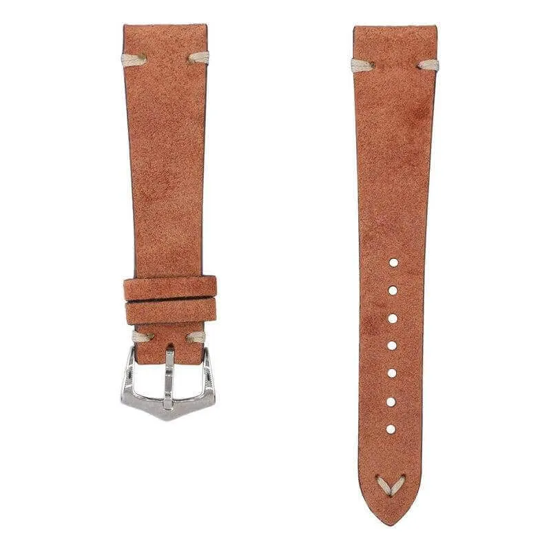 Cognac Suede Vintage Leather Watch Strap