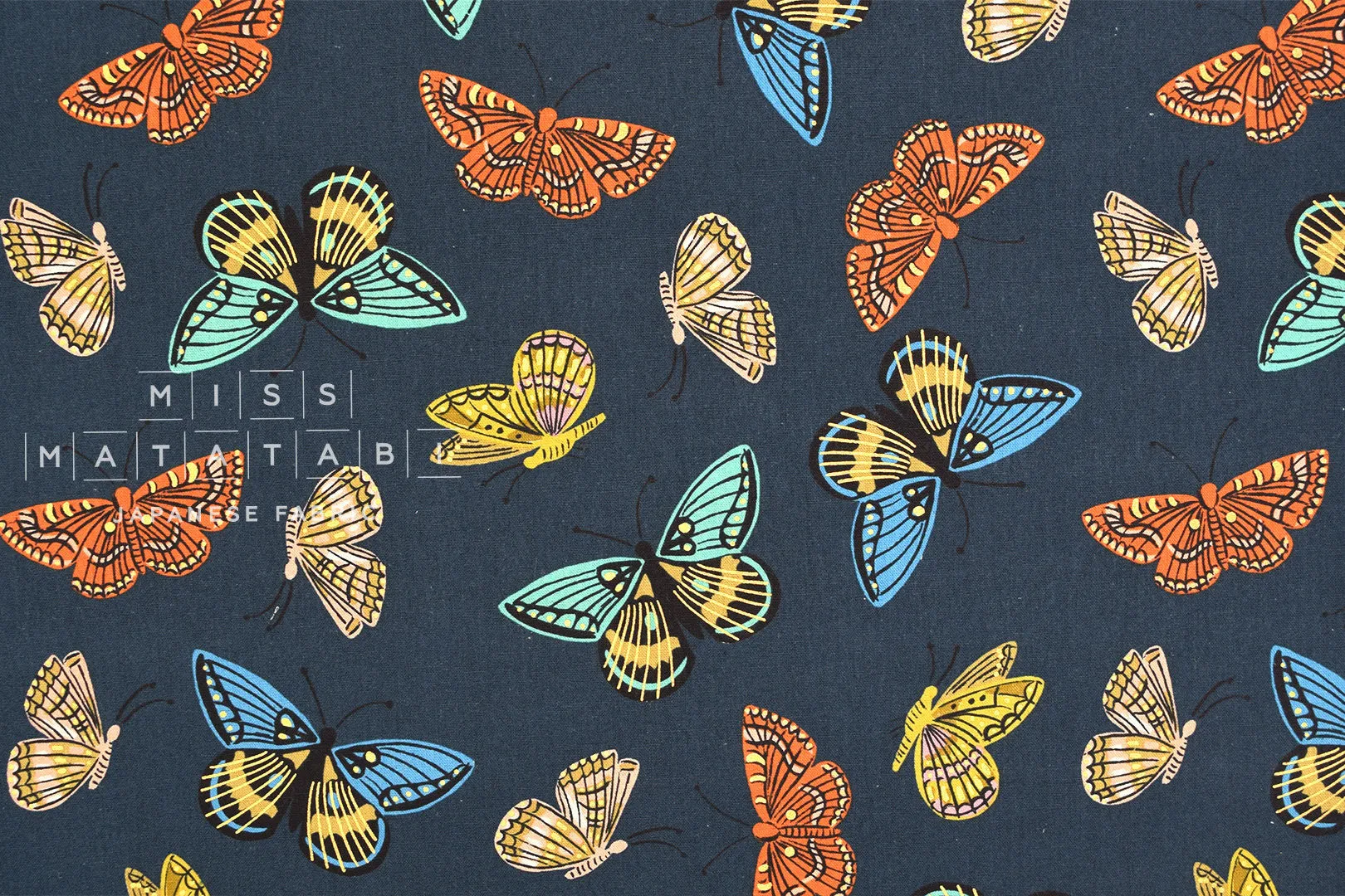 Cotton   Steel English Garden canvas - monarch navy - 50cm