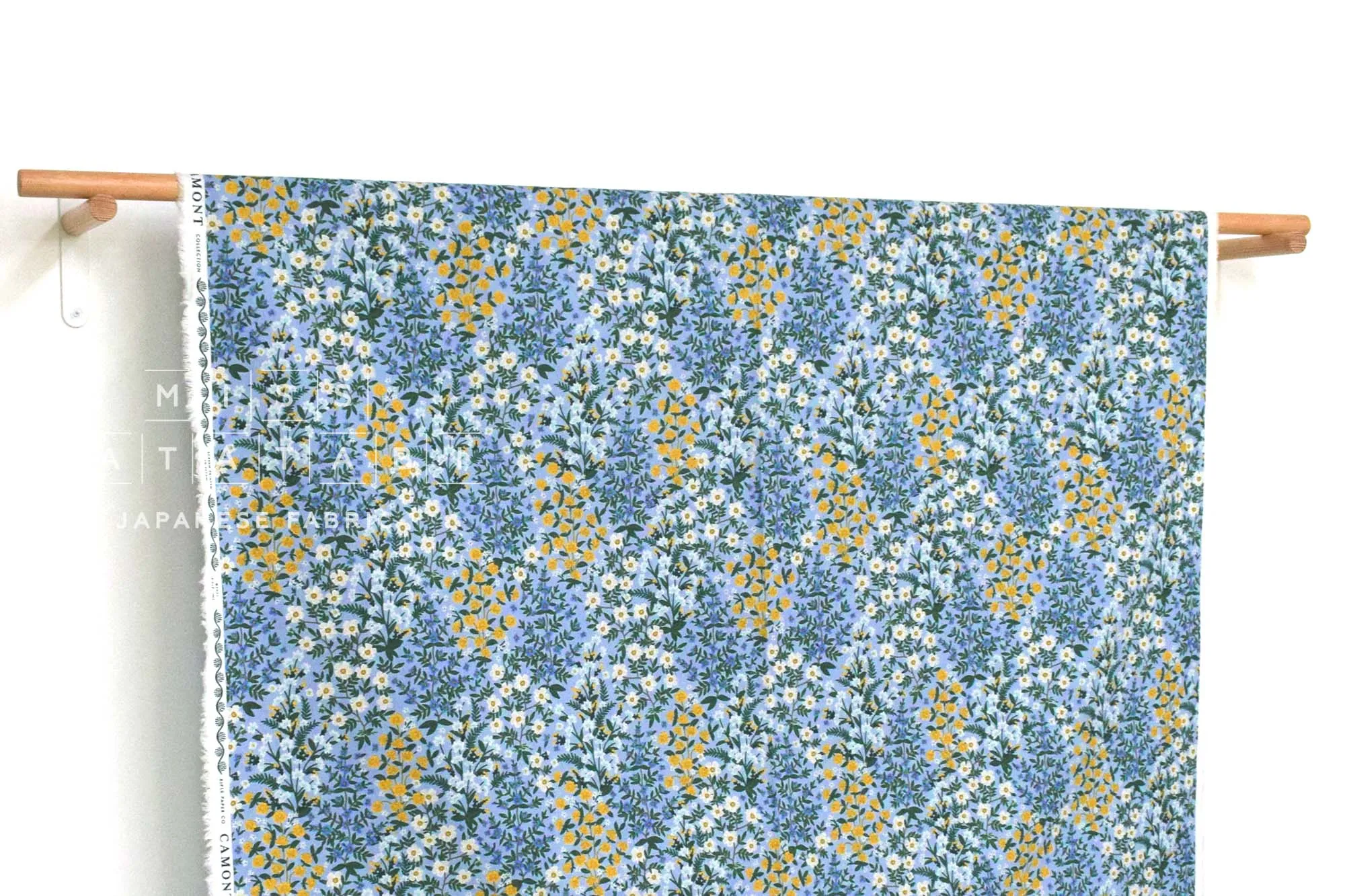 Cotton   Steel Rifle Paper Co. Camont Canvas - Wildwood Garden - blue