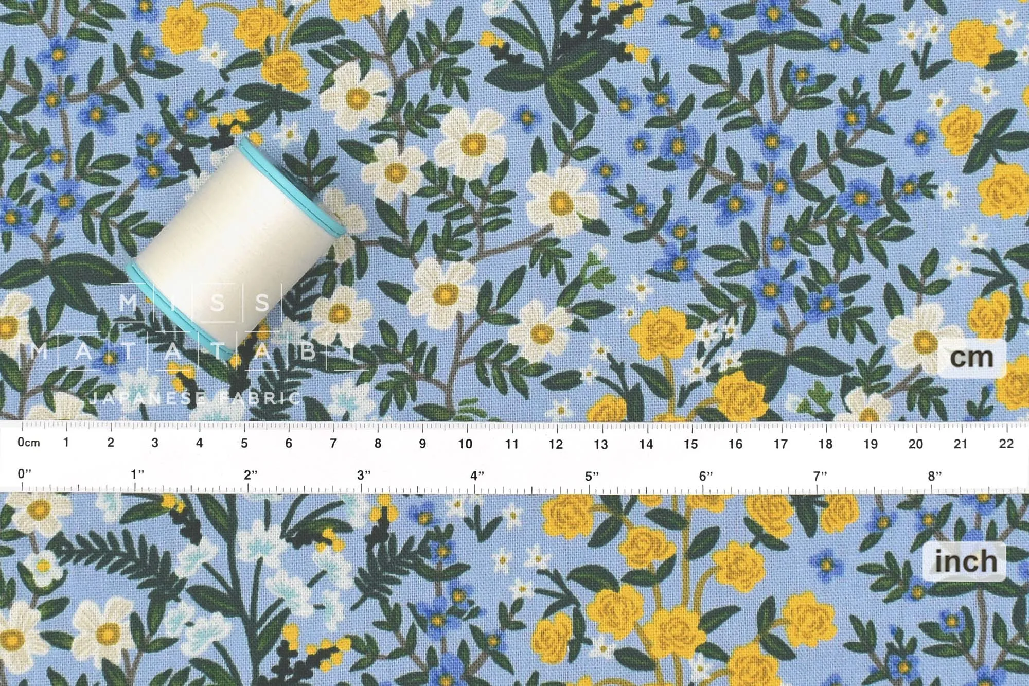 Cotton   Steel Rifle Paper Co. Camont Canvas - Wildwood Garden - blue