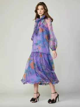 Current Air Long Sleeve Gathered Hem Dress