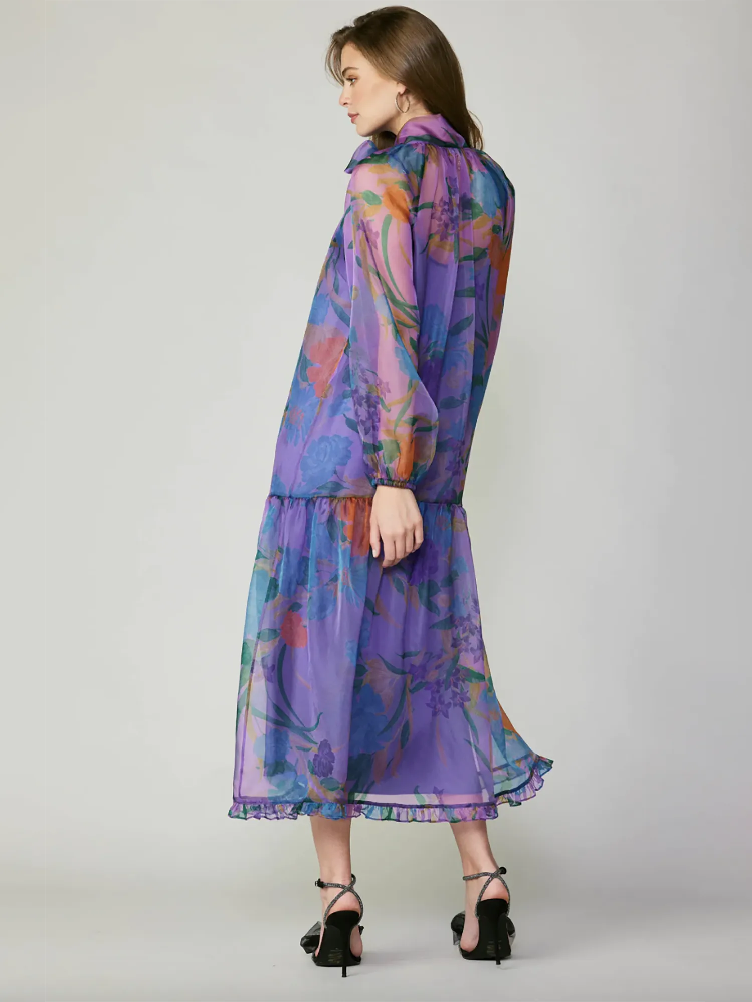 Current Air Long Sleeve Gathered Hem Dress