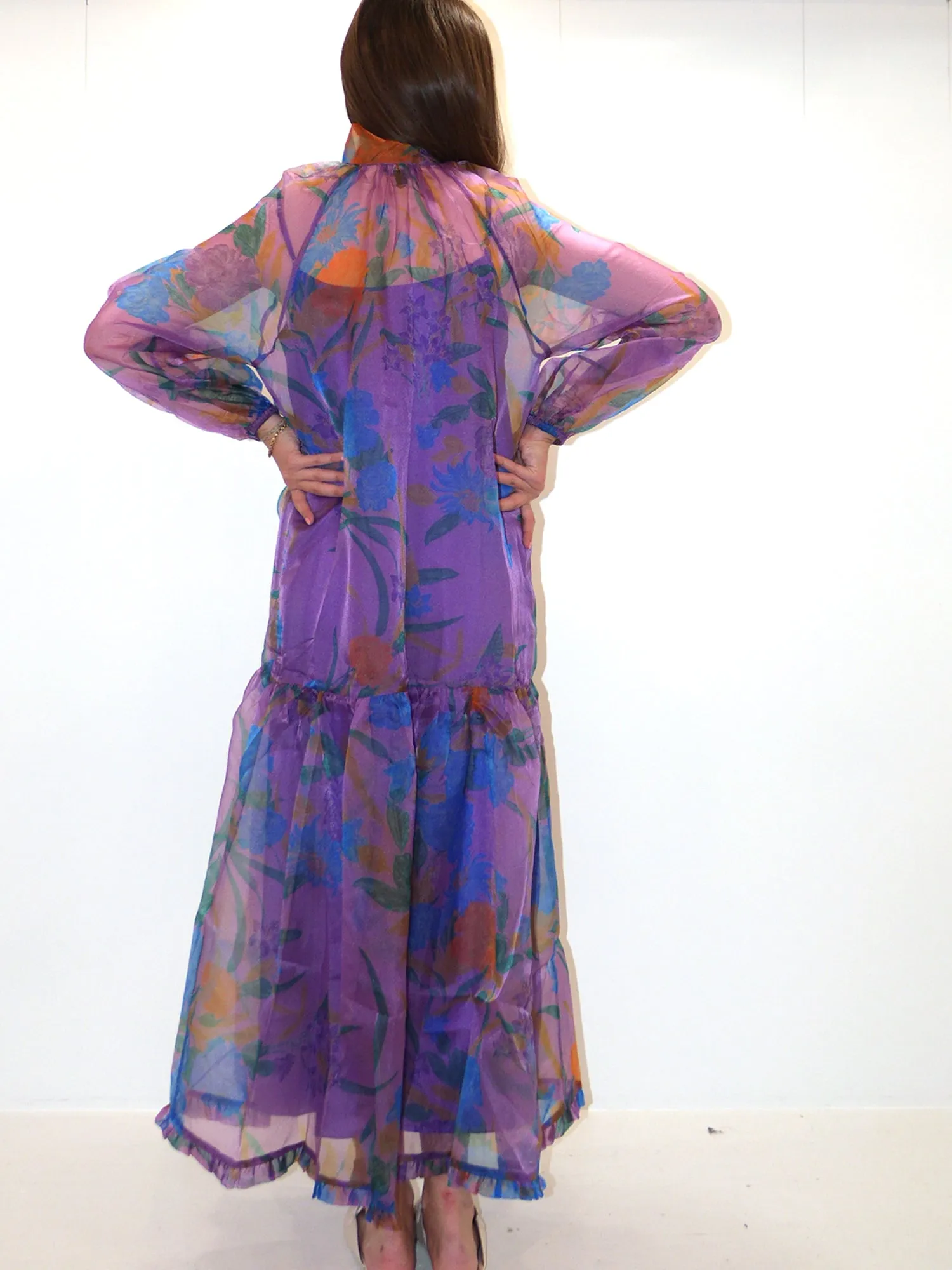 Current Air Long Sleeve Gathered Hem Dress