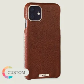 Customizable Silver Grip iPhone 11 leather case