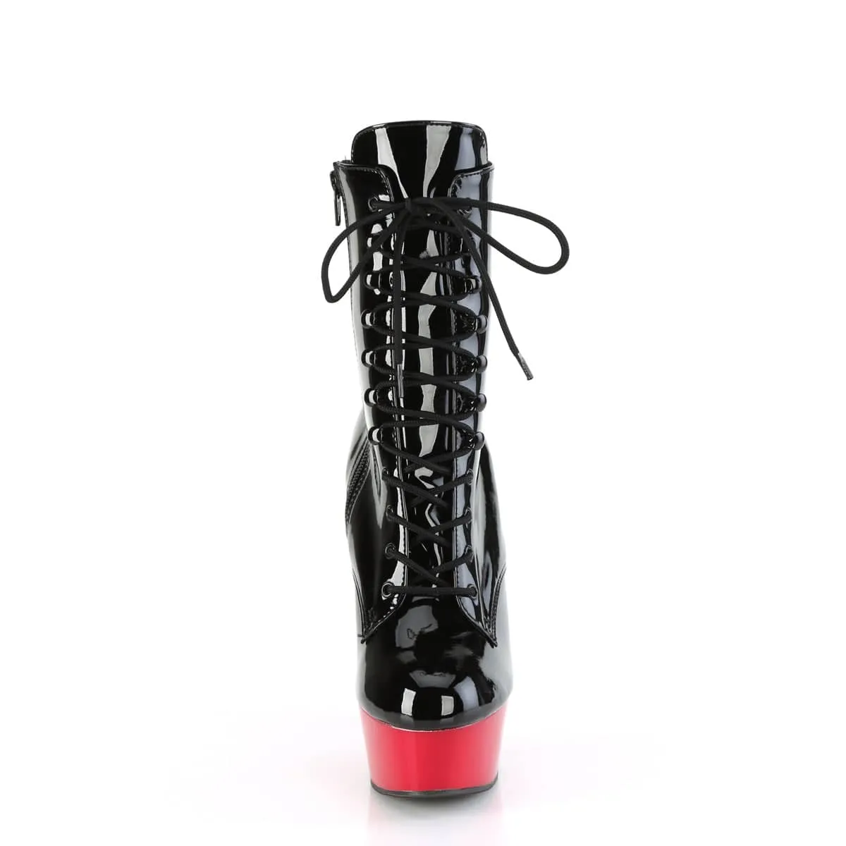 DELIGHT-1020 Black & Red Calf High Boots