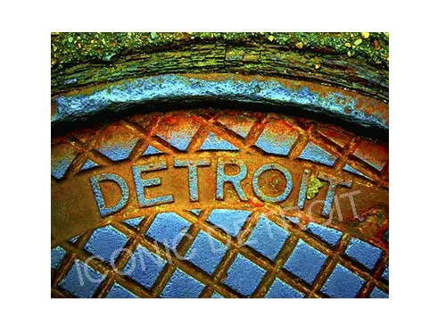 Detroit Manhole Steam Horizontal Luster or Canvas Print $35 - $430