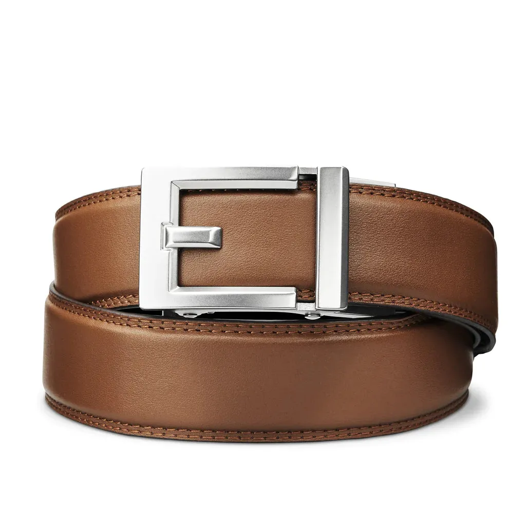 EXPRESS NICKEL BUCKLE | CLASSIC LEATHER BELT 1.37"