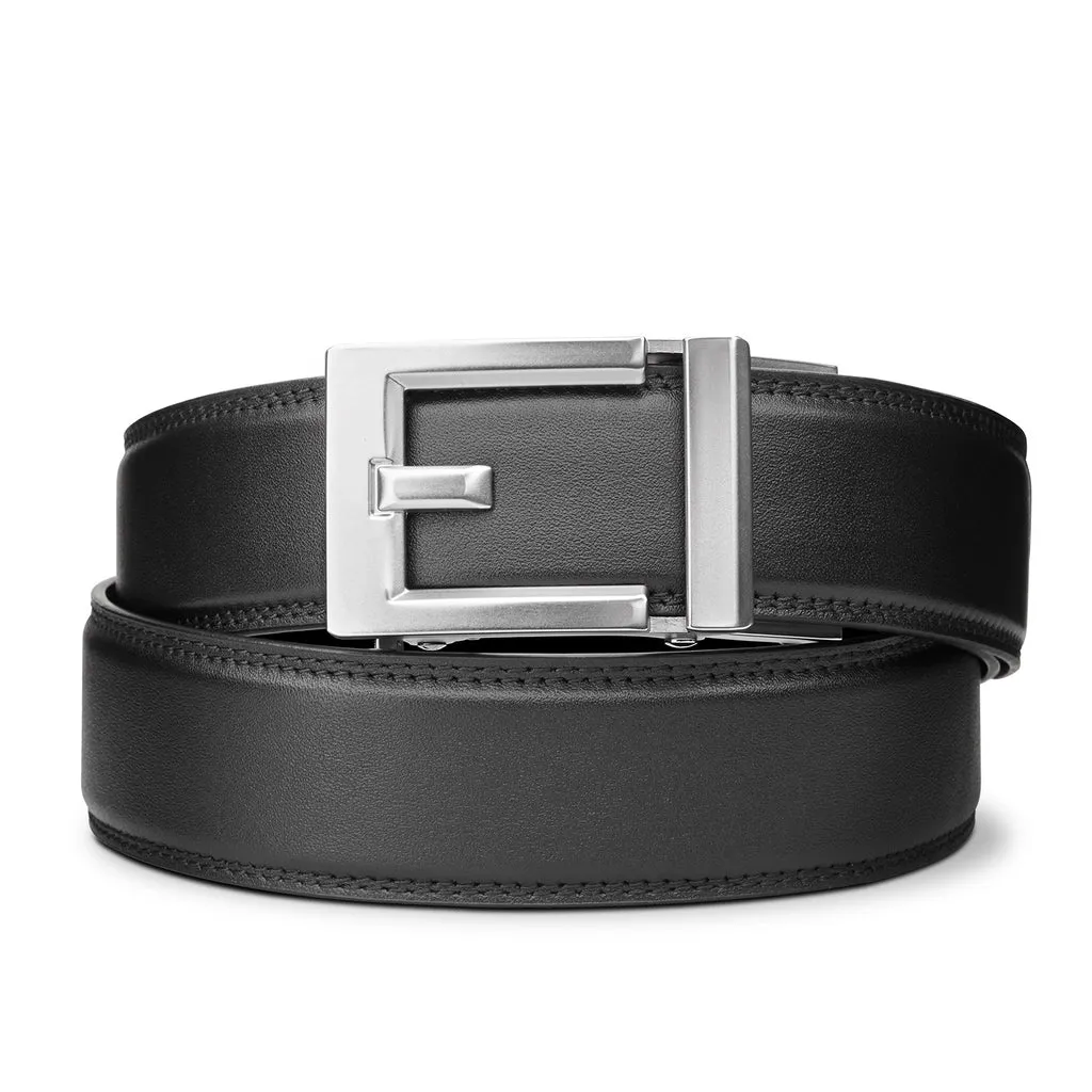 EXPRESS NICKEL BUCKLE | CLASSIC LEATHER BELT 1.37"