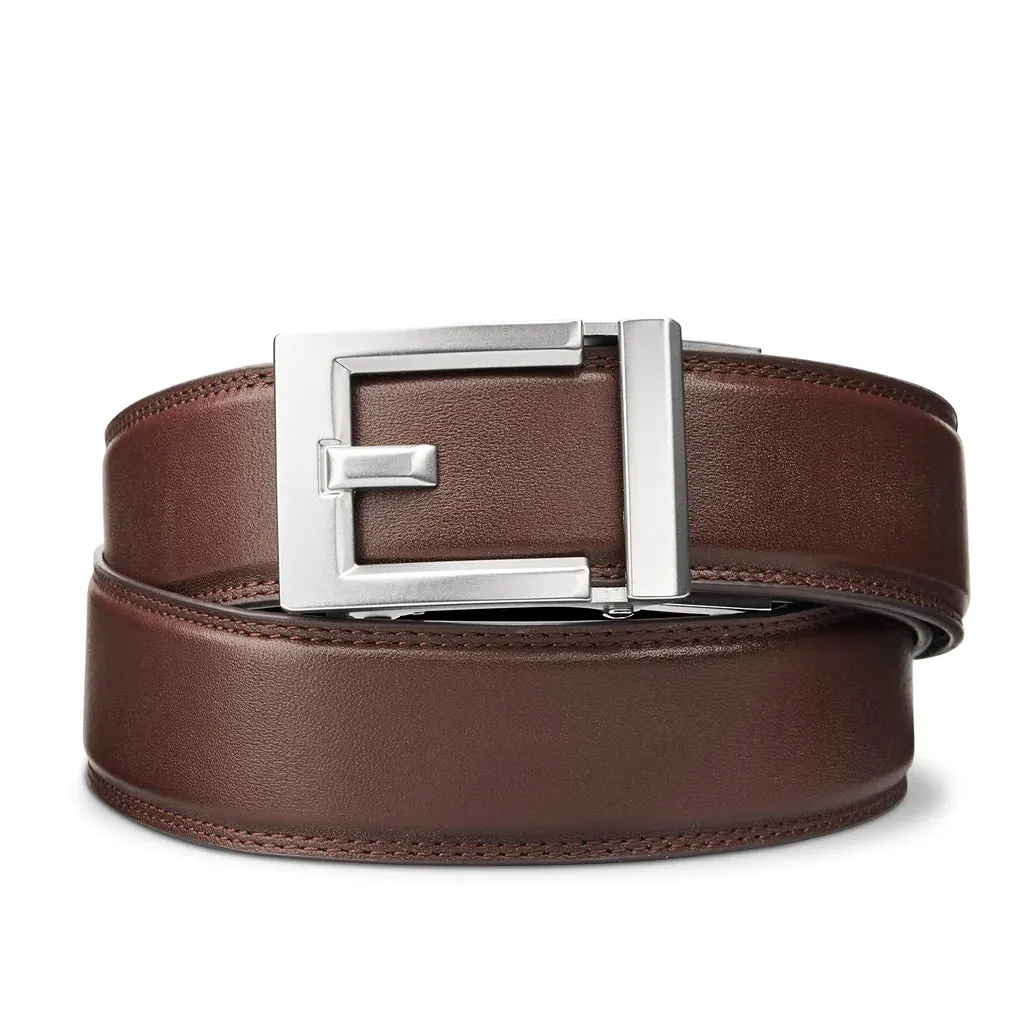 EXPRESS NICKEL BUCKLE | CLASSIC LEATHER BELT 1.37"