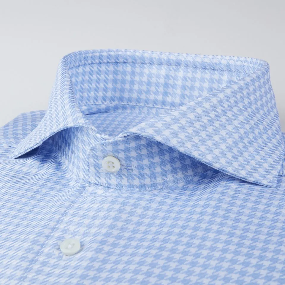 Fitted Body Light Blue Checked Shirt Art. 6023618401 103