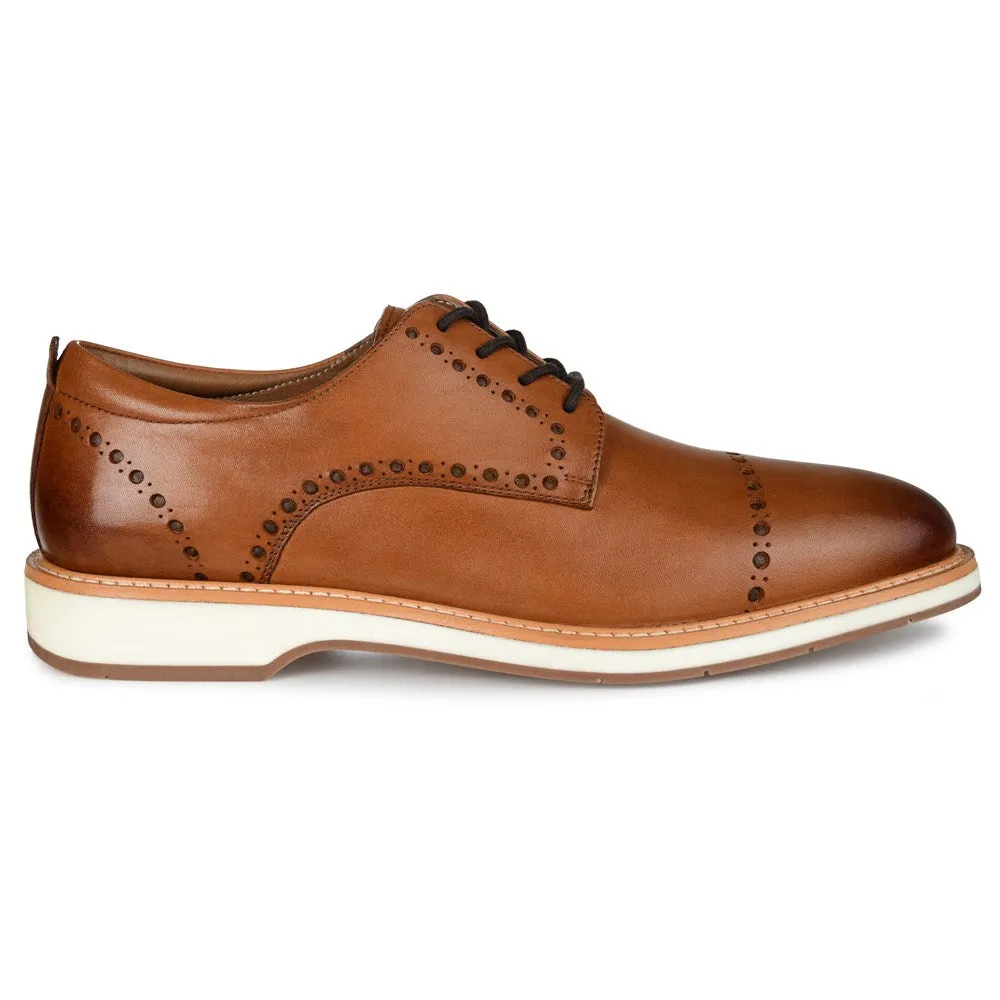 Fremont Thomas & Vine Men's Cap and Toe Oxford Shoes in Cognac Leather