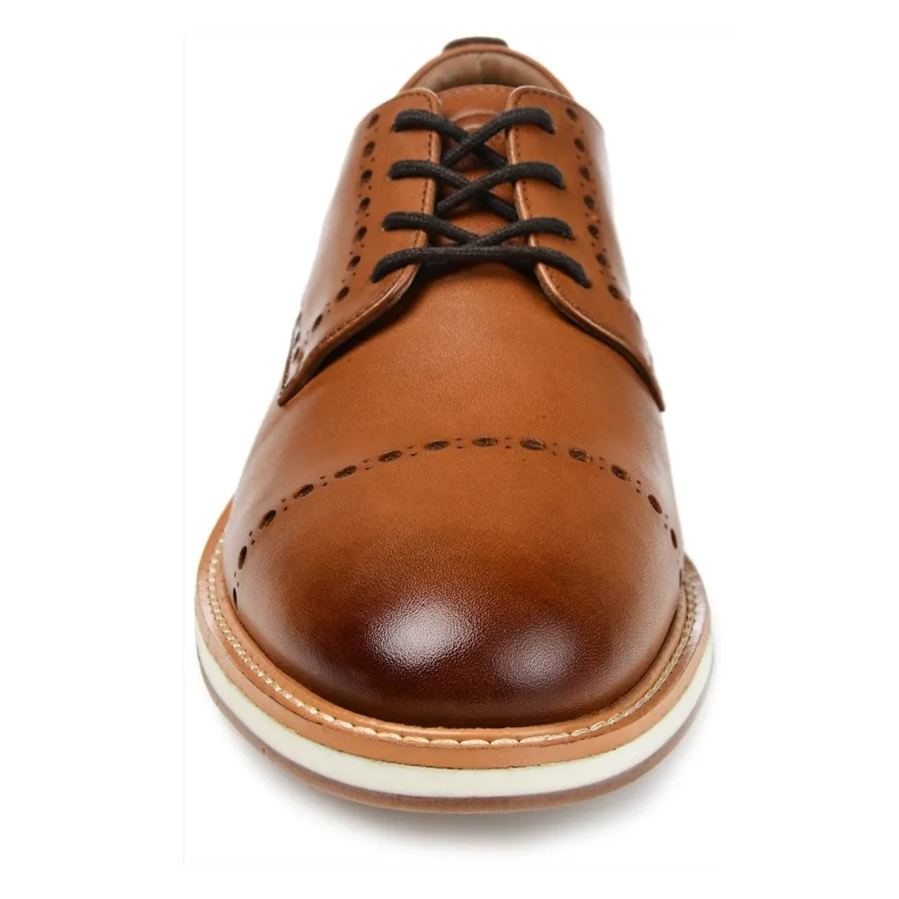 Fremont Thomas & Vine Men's Cap and Toe Oxford Shoes in Cognac Leather