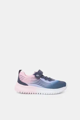 Girls Blue Velcro Trainers