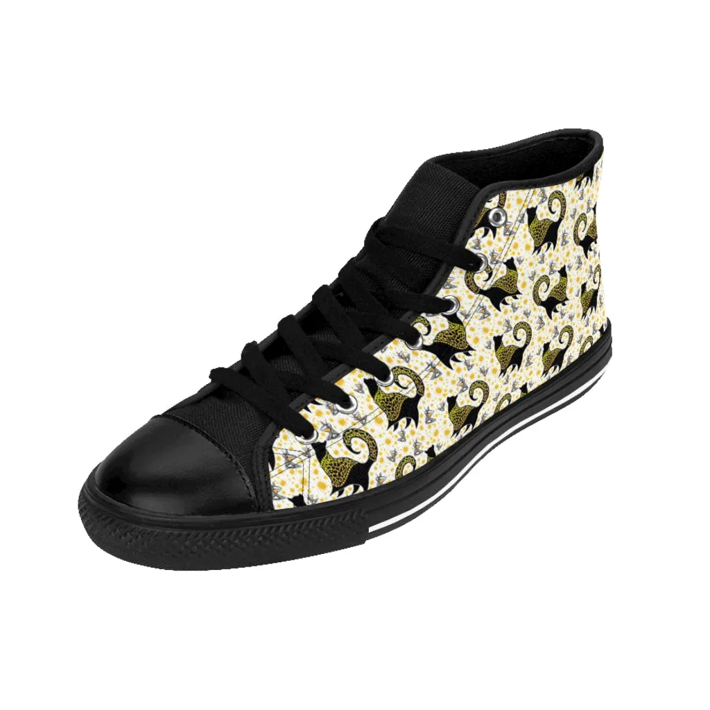 Gold Snooty Cats Cocktails Women's High-top Sneakers