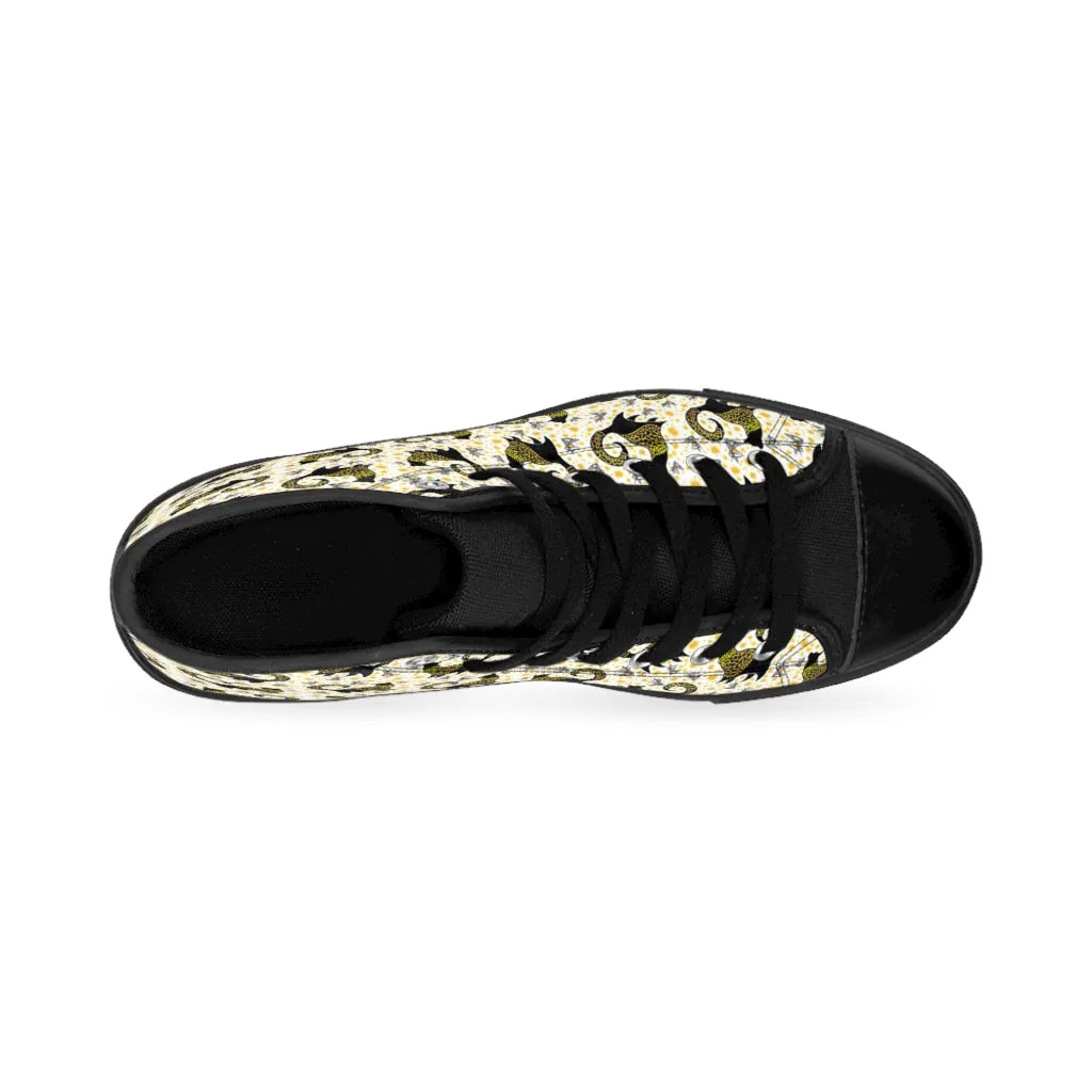 Gold Snooty Cats Cocktails Women's High-top Sneakers