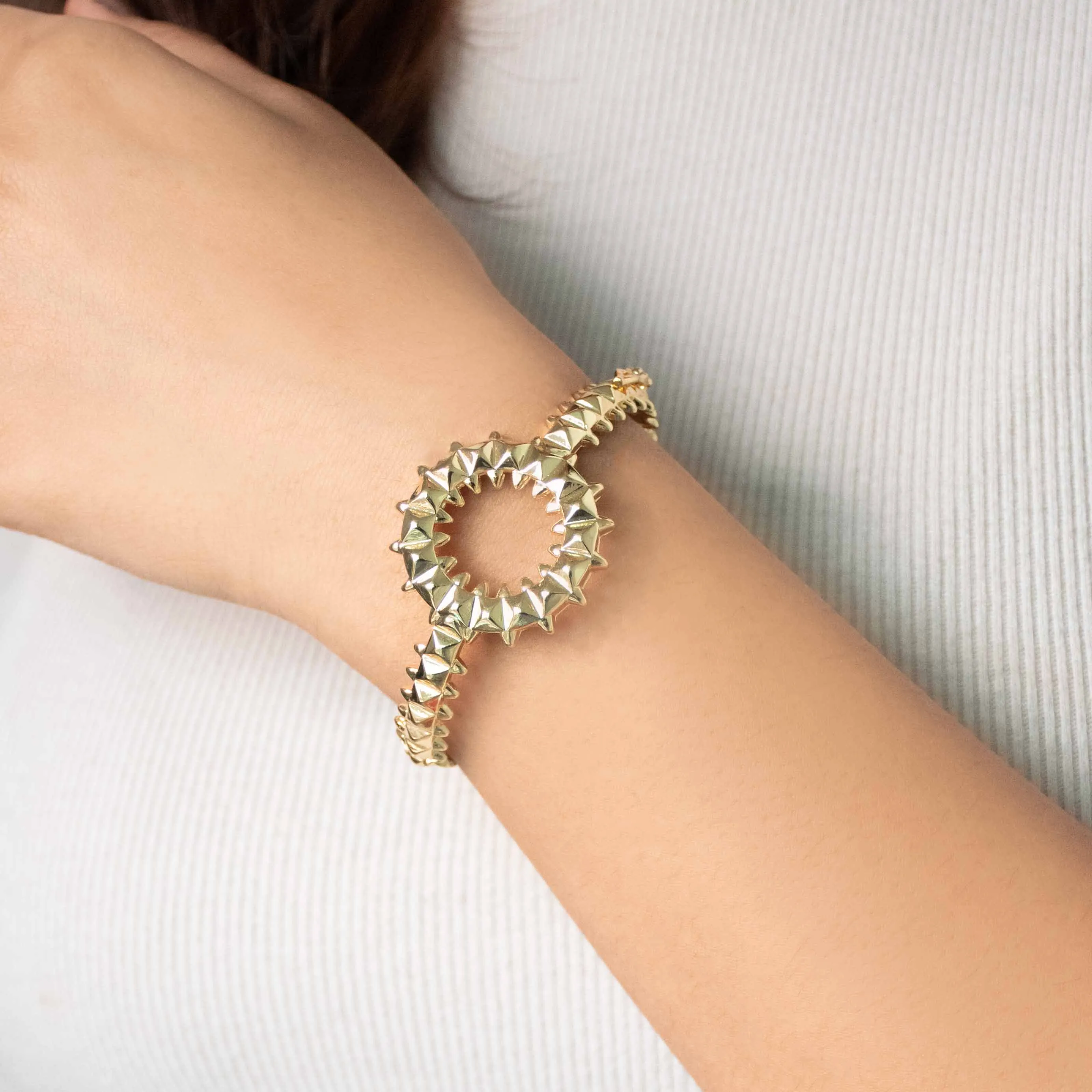 Halo Spire Golden Bangle