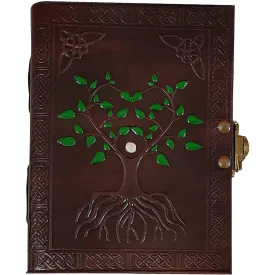 Hand Painted Sacred Tree of Life Leather Journal