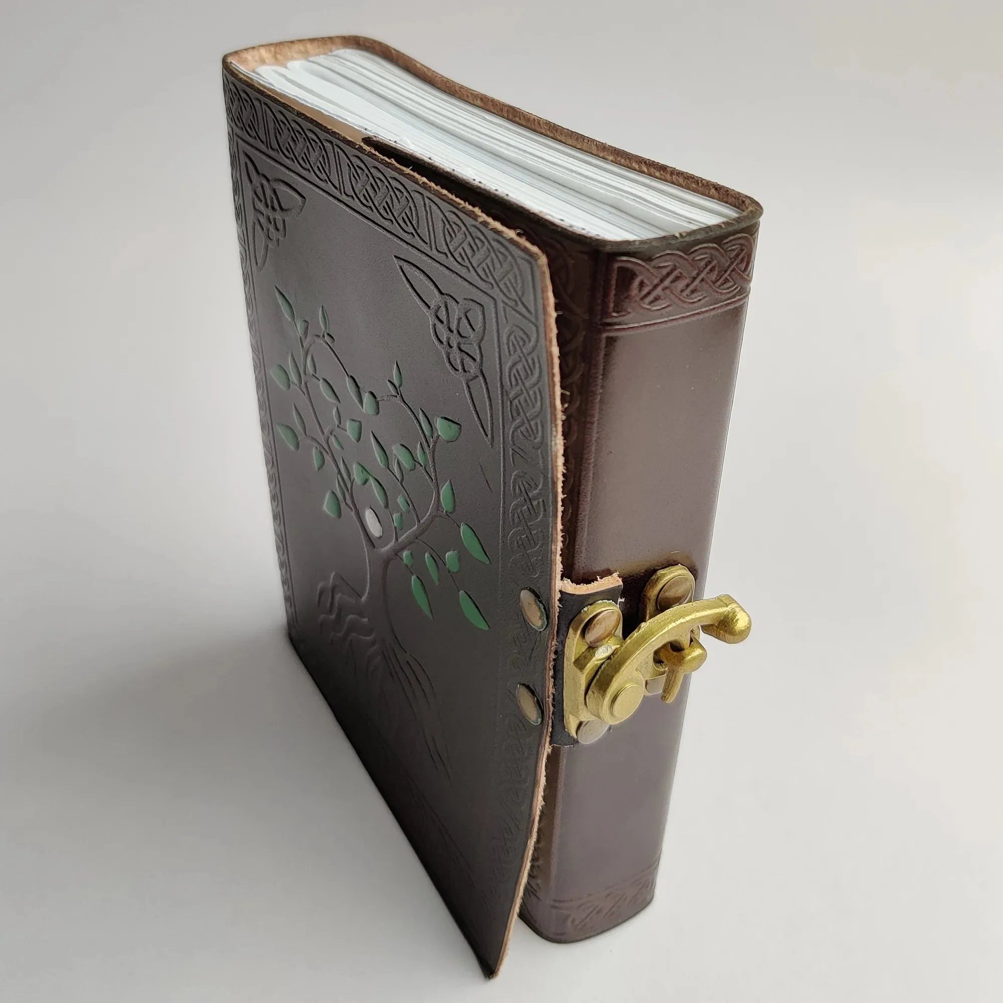 Hand Painted Sacred Tree of Life Leather Journal