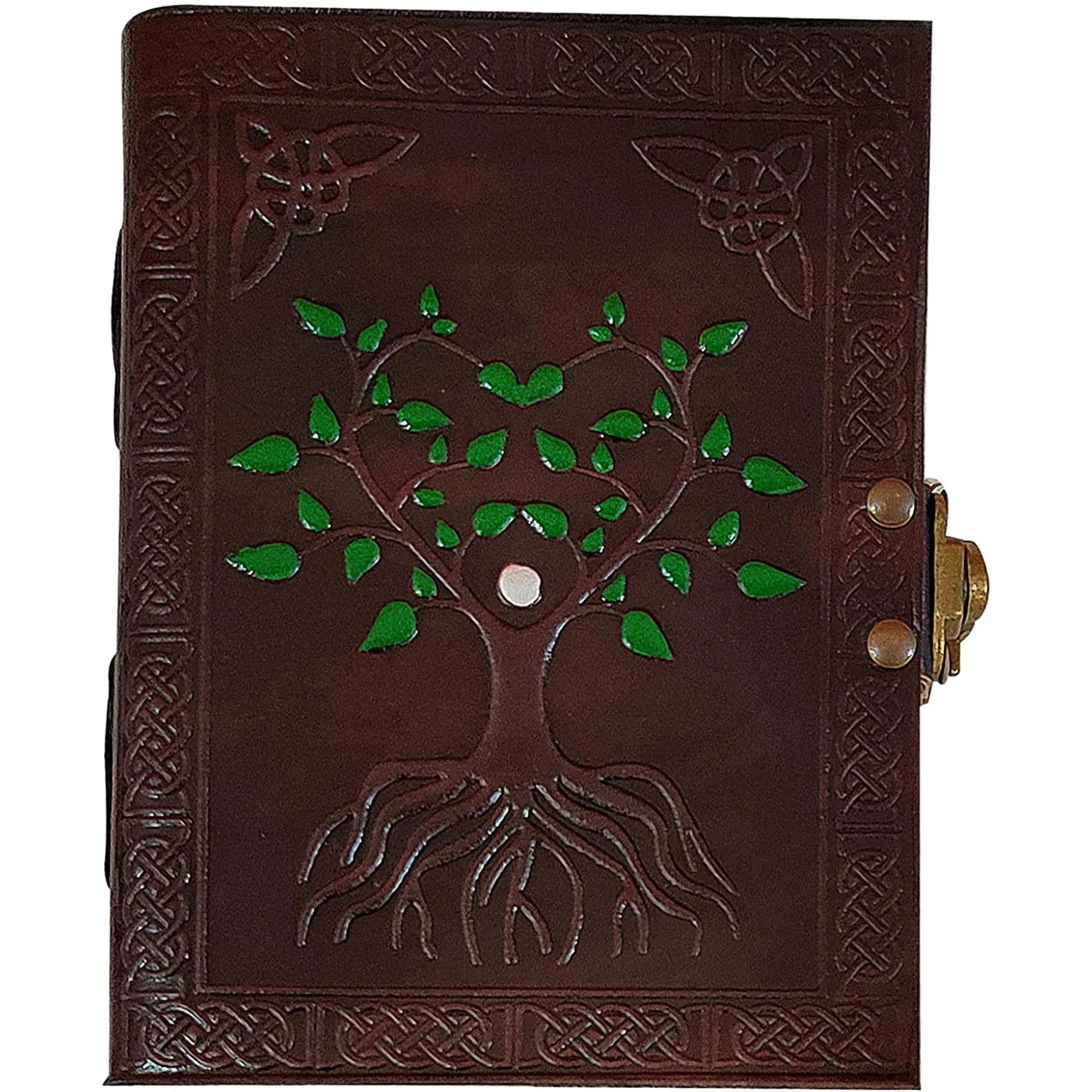 Hand Painted Sacred Tree of Life Leather Journal