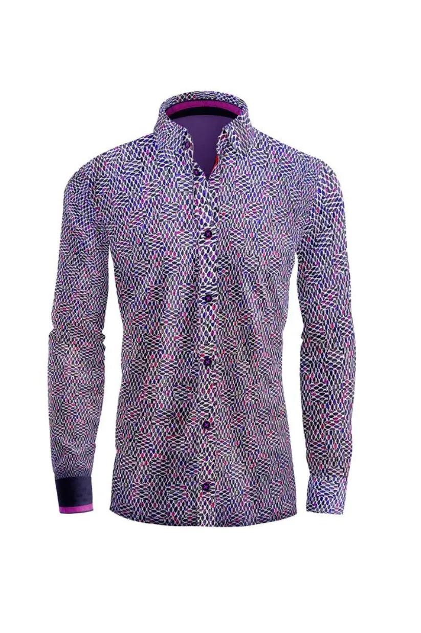 Lavender Mosaic Artisanal Dress Shirt