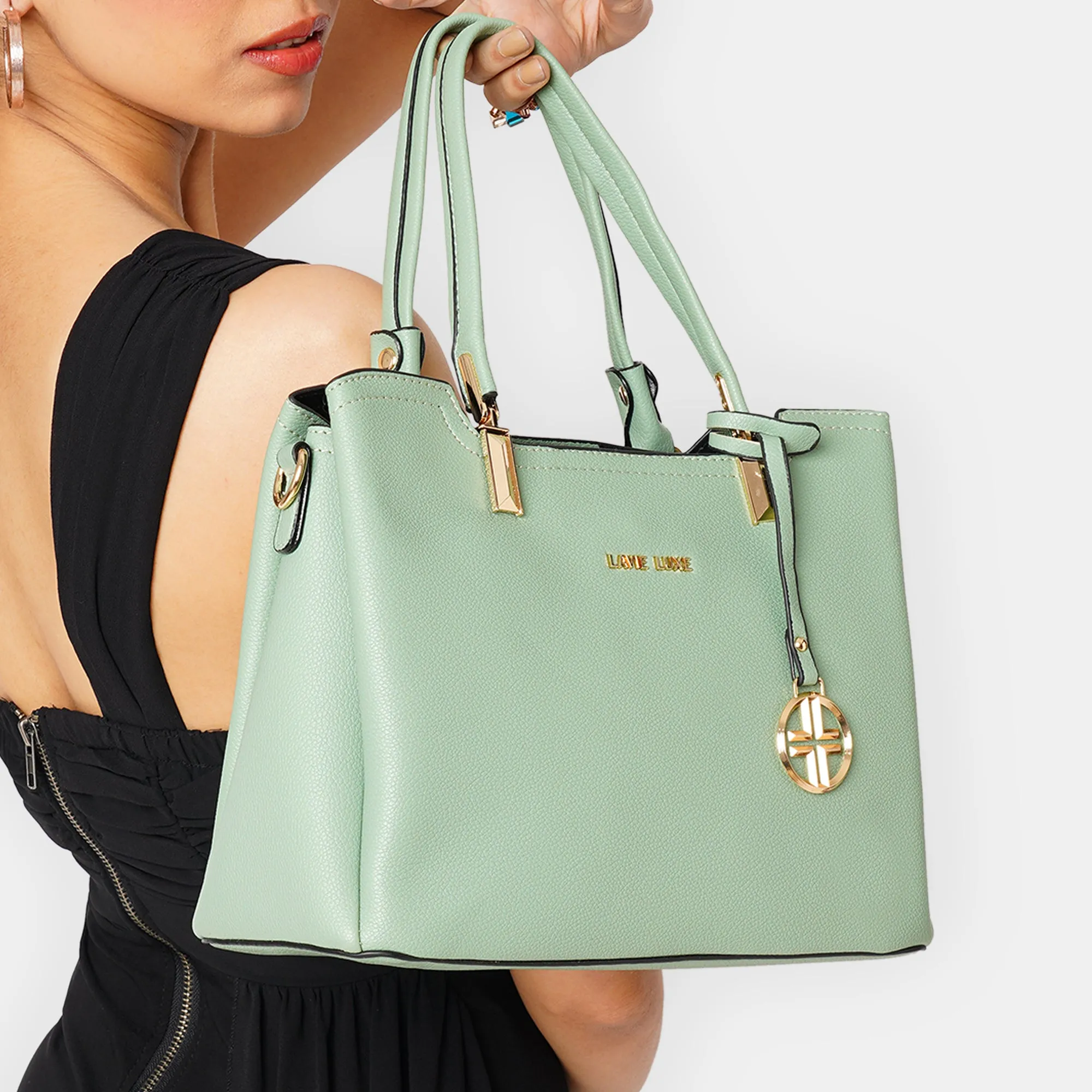 Lavie Luxe Mint Medium Women's Azura 23 3 Compartments Satchel Bag