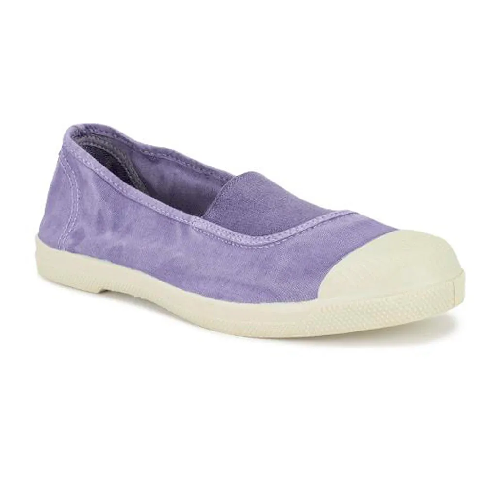 Lilac Slip On Cotton Plimsolls