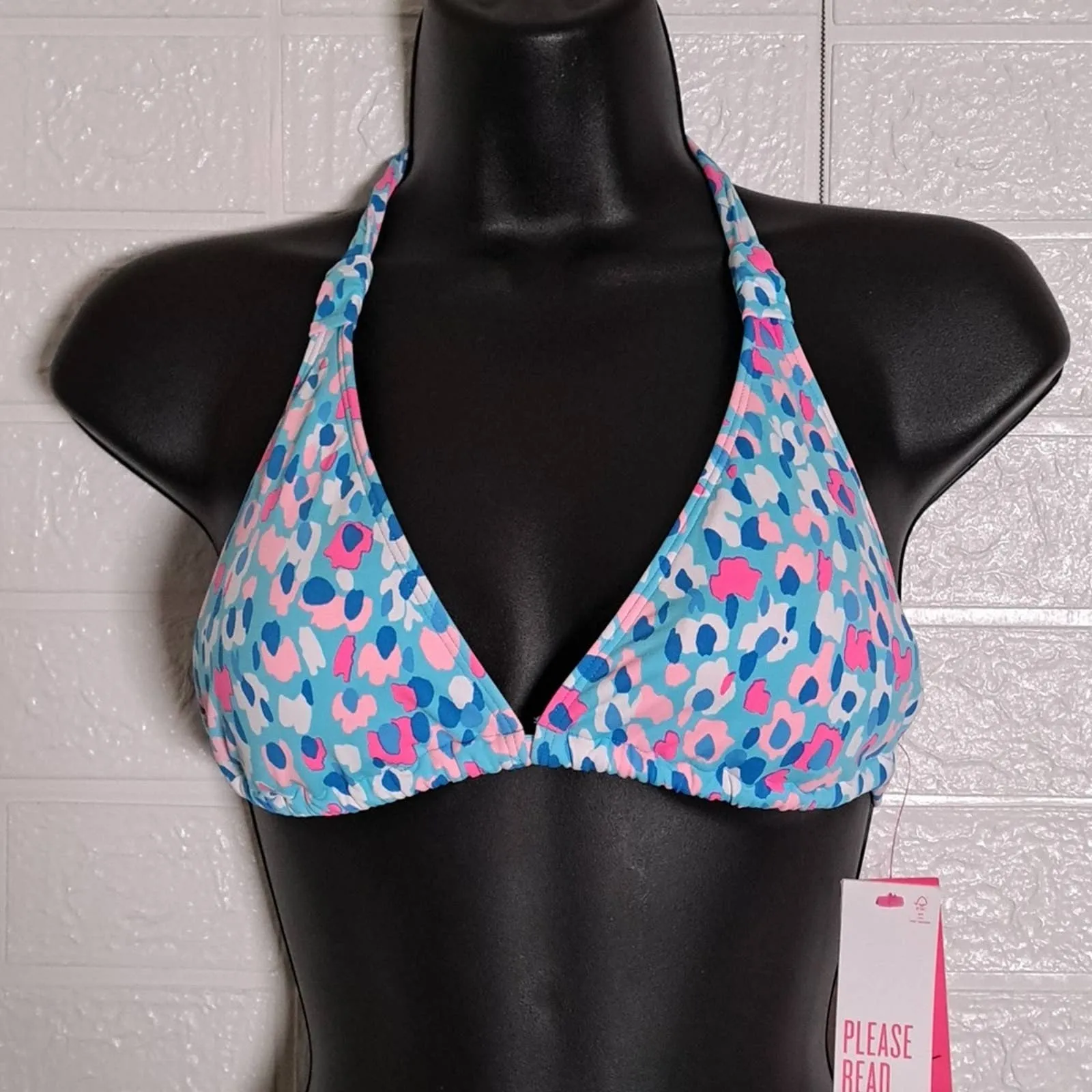 Lilly Pulitzer Flavie Bikini Swim Top Blue Ibiza Hottie Dottie Swim