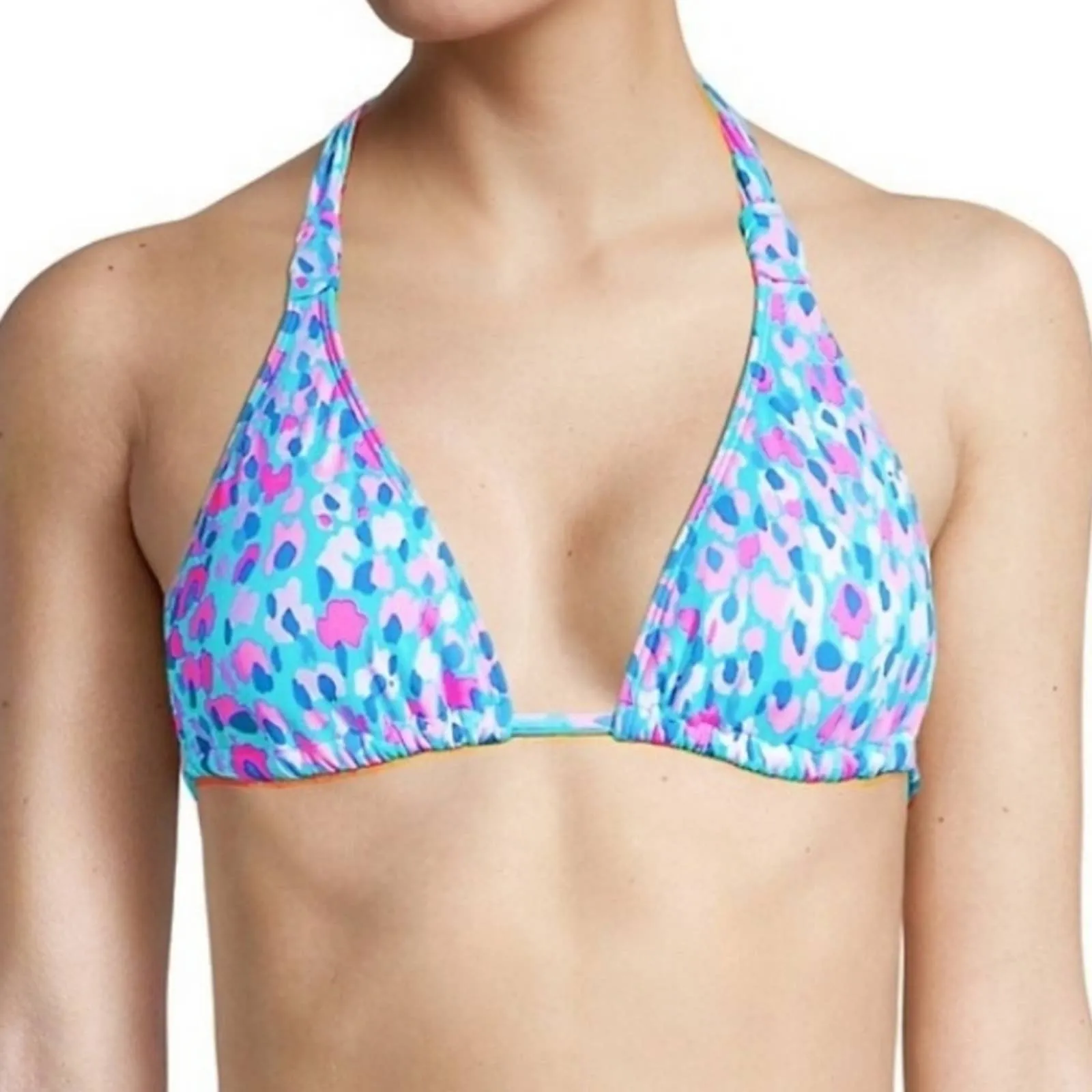 Lilly Pulitzer Flavie Bikini Swim Top Blue Ibiza Hottie Dottie Swim