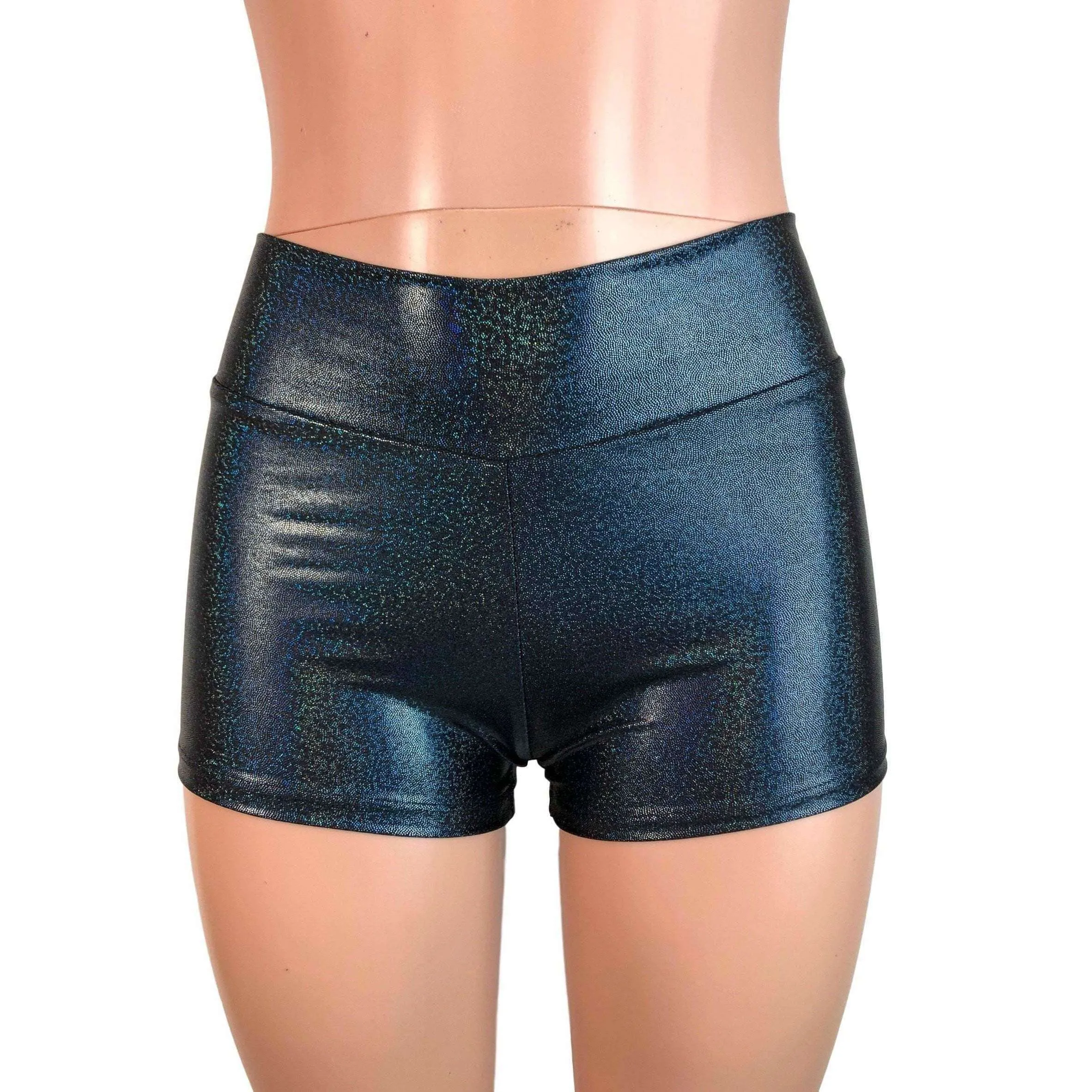 MID Rise Booty Shorts - Black Sparkle