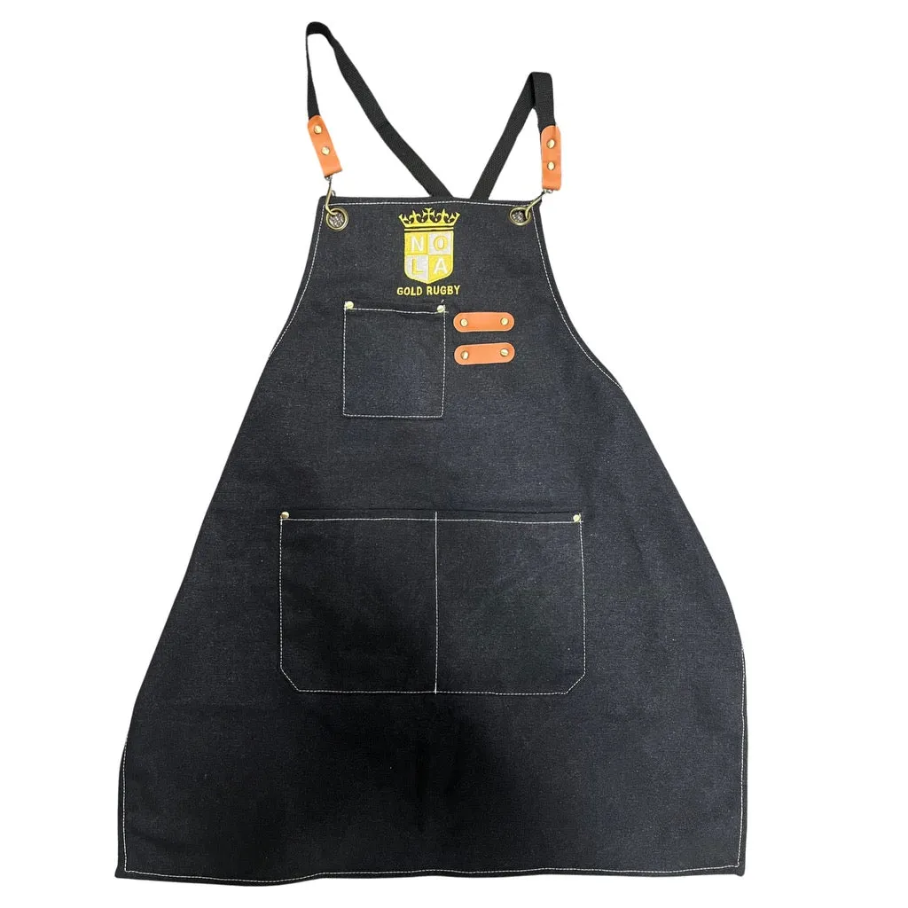 NOLA GOLD BBQ Apron - Black Denim