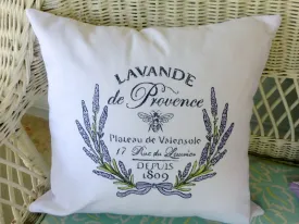 Paris Lavender pillow cover, Embroidered French themed pillow cover