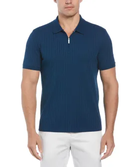 Quarter Zip Ribbed Polo